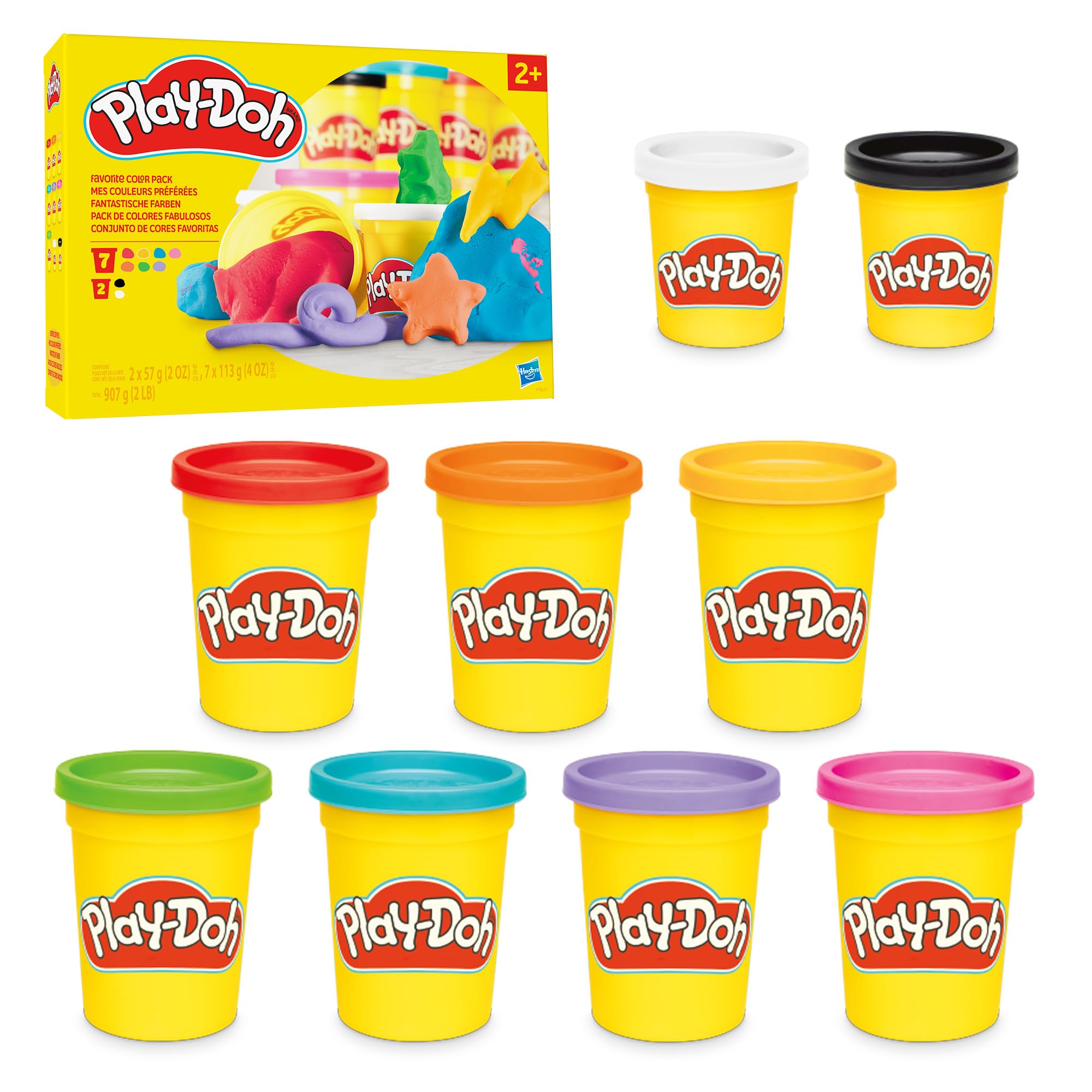 Play-Doh Favorite Colour Pack - 9 Cans (7x113g, 2x57g) | Non-Toxic Modeling Compound 1