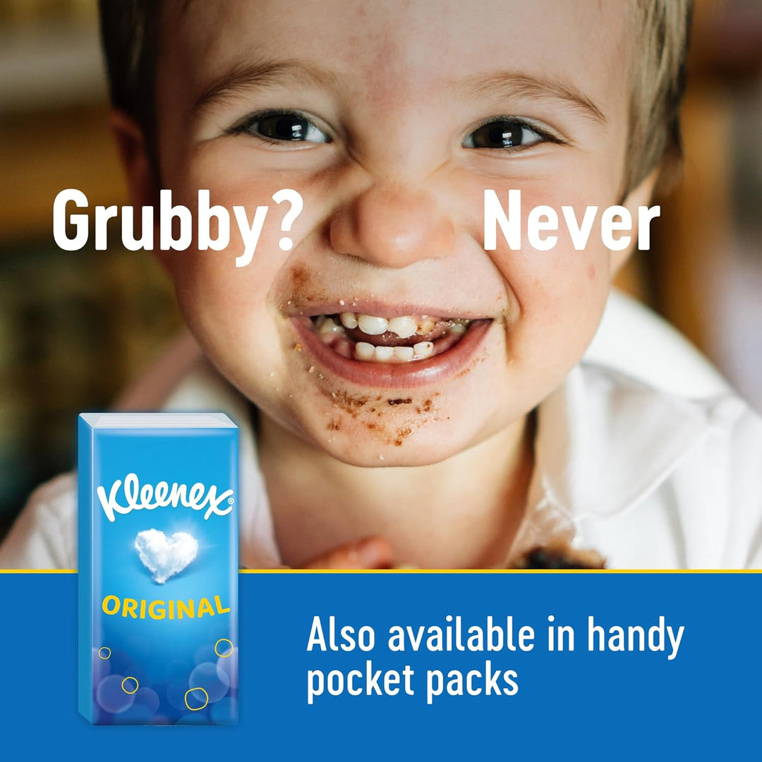 Kleenex Original Facial Tissues - Pack of 12 Boxes (768 Tissues) - Soft & Strong 3-Ply Tissues with Touch of Cotton