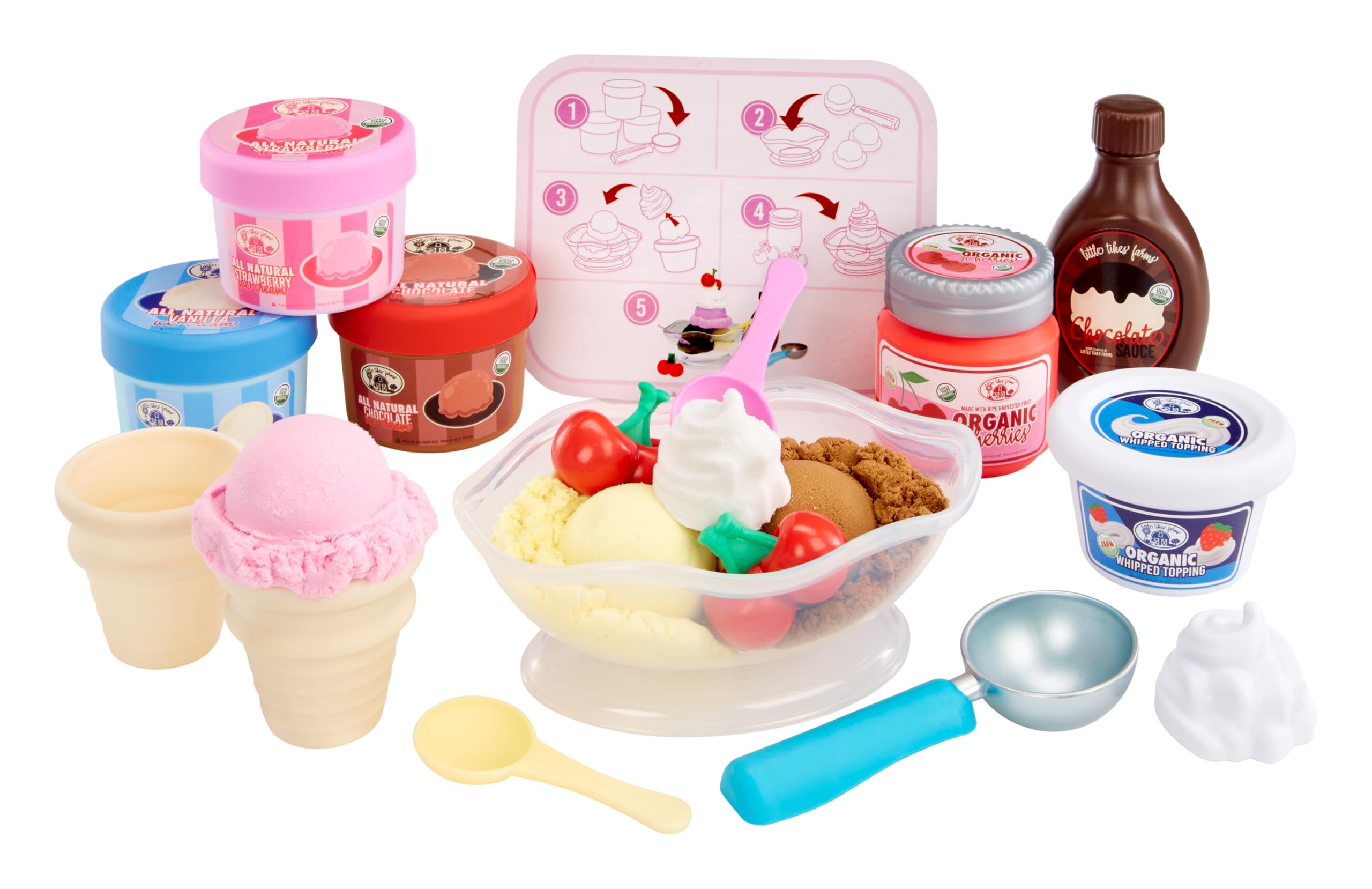 Little Tikes Creative Chefs Ice Cream Kit - 17-Piece Pretend Play Set with Make-It! Mix, Ages 3+ 1