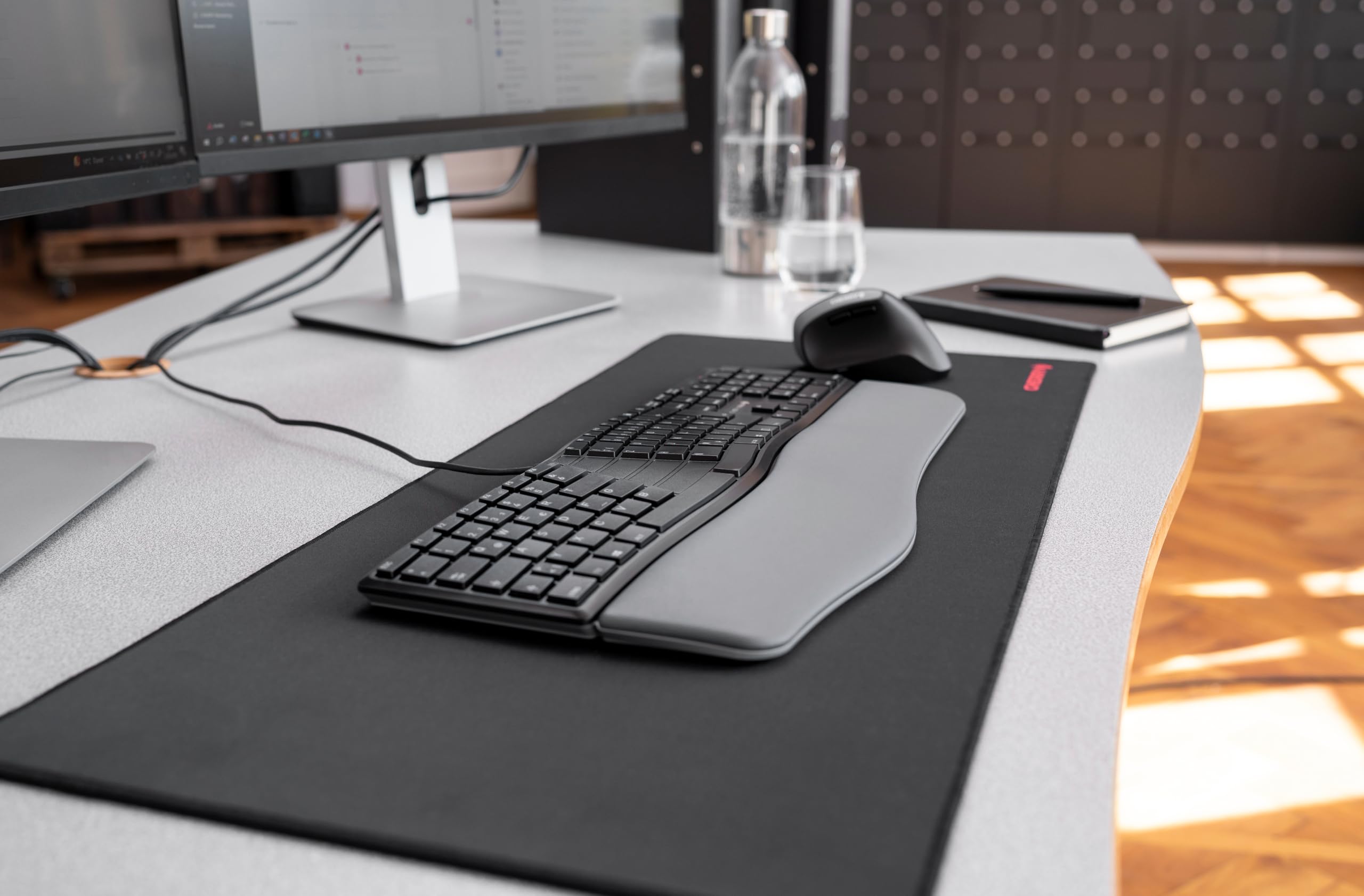 CHERRY KC 4500 ERGO Ergonomic Wired Keyboard - Padded Palm Rest | UK Layout | Black