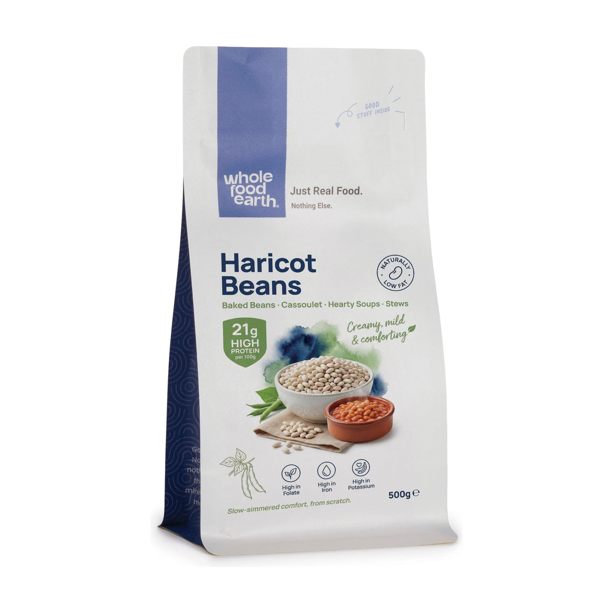Wholefood Earth Haricot Beans - 500 g, Whole, GMO-Free