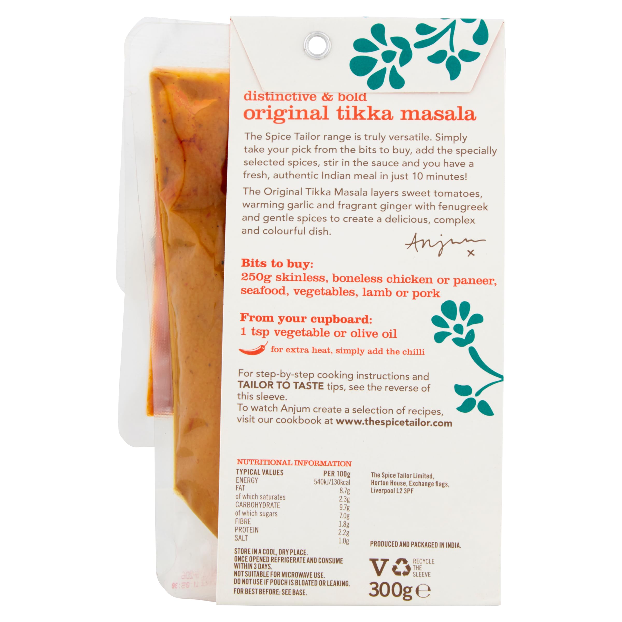 The Spice Tailor - Original Tikka Masala Indian Curry Sauce Kit, 300g