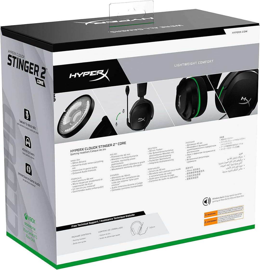HyperX CloudX Stinger 2 Core Gaming Headset for Xbox - Lightweight Over-Ear with 40mm Drivers