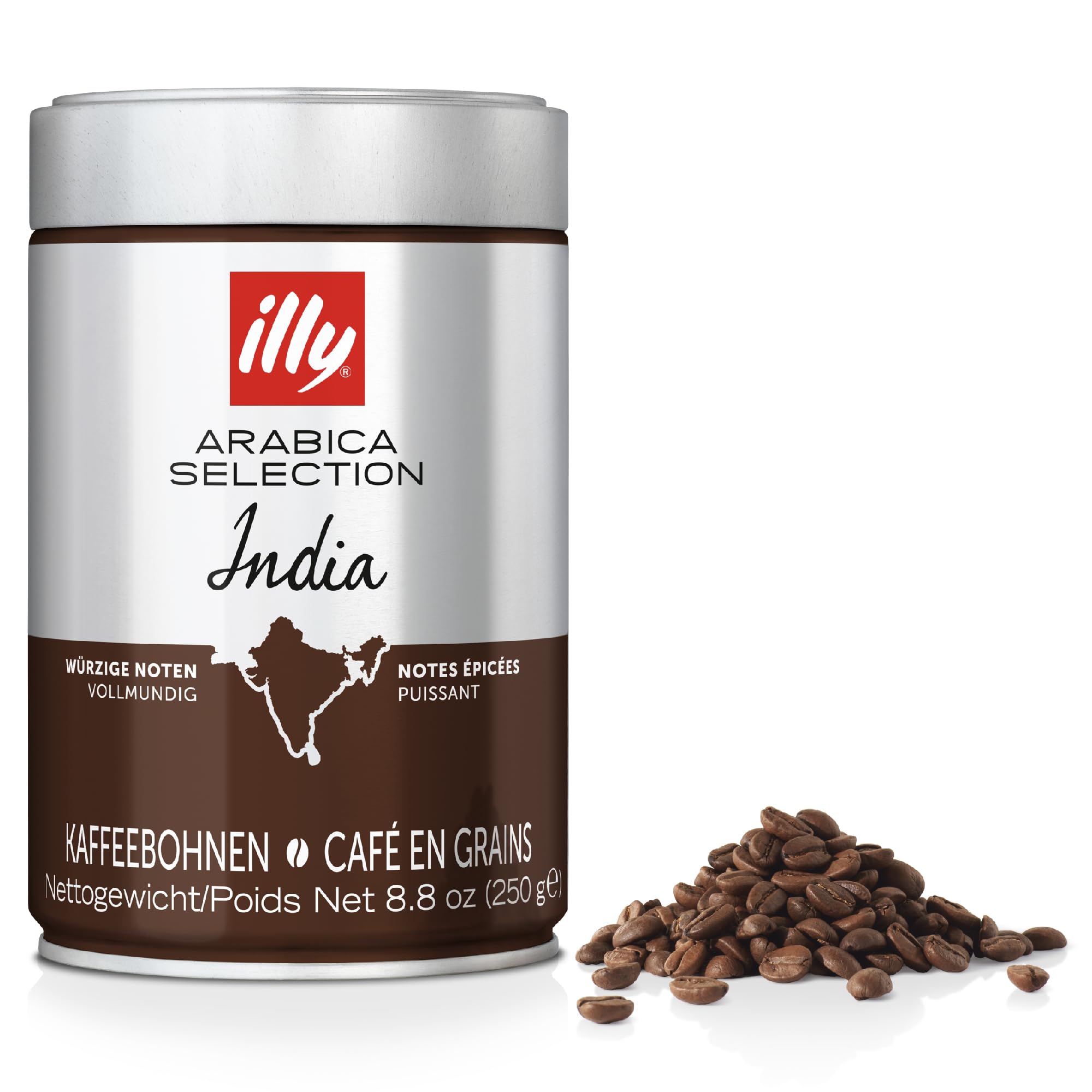 illy Coffee Beans - India Dark Roast - 100% Whole Arabica - 250g Tin 1