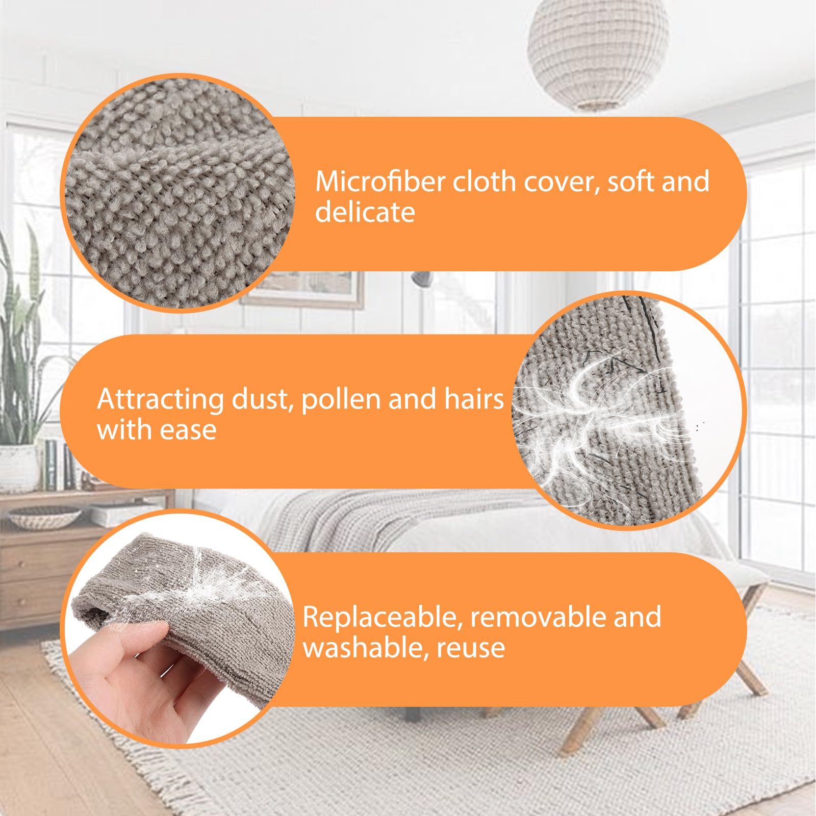 ASelected Microfiber Gap Dust Cleaner - Extendable 40cm to 240cm Pole | Bendable Head | Stainless Steel 4