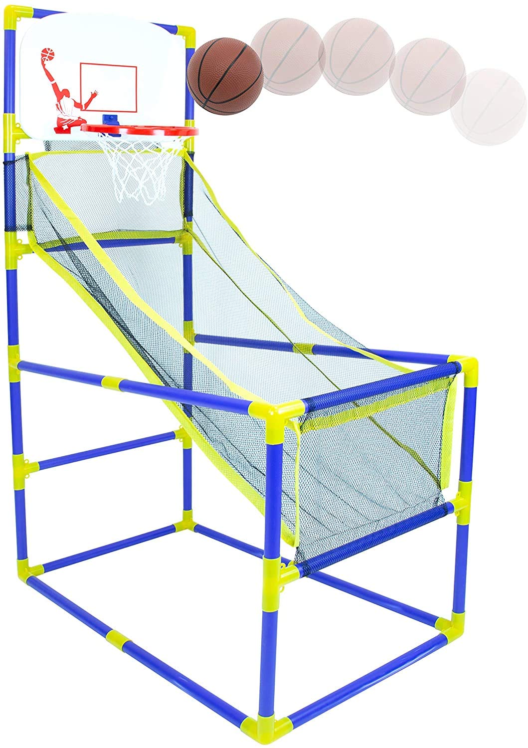 Global Gizmos 55639 Arcade Basketball Hoop - Indoor/Outdoor Use | Easy Assembly | Includes 2 Balls & Pump 4