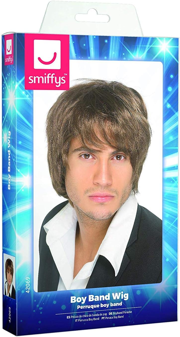 Smiffys Boy Band Brown Short Style Wig 2
