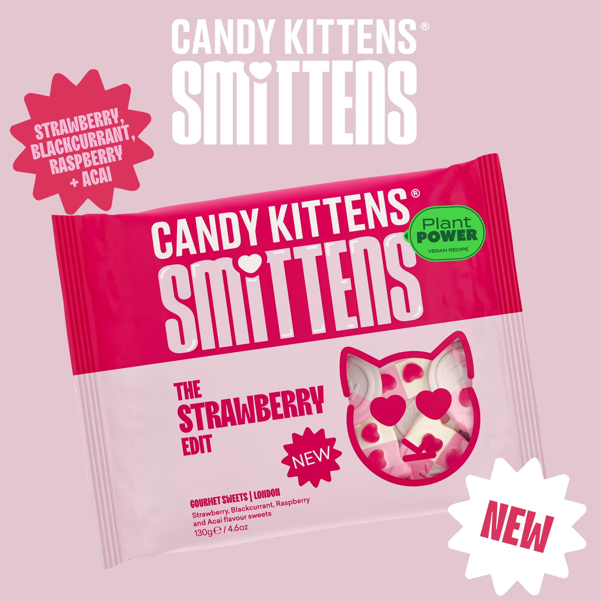 Candy Kittens The Strawberry Edit Vegan Sweets - 130g 2