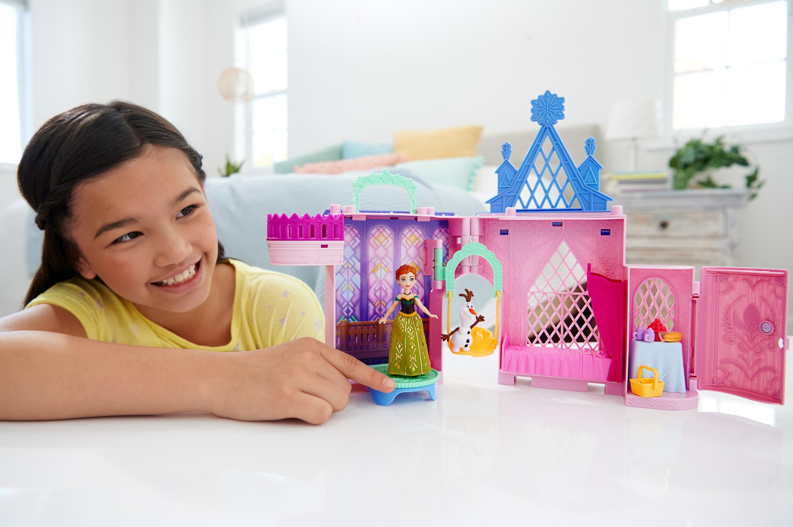 Mattel Disney Frozen Anna's Arendelle Castle Playset - Stackable, Travel-Friendly | Ages 3+