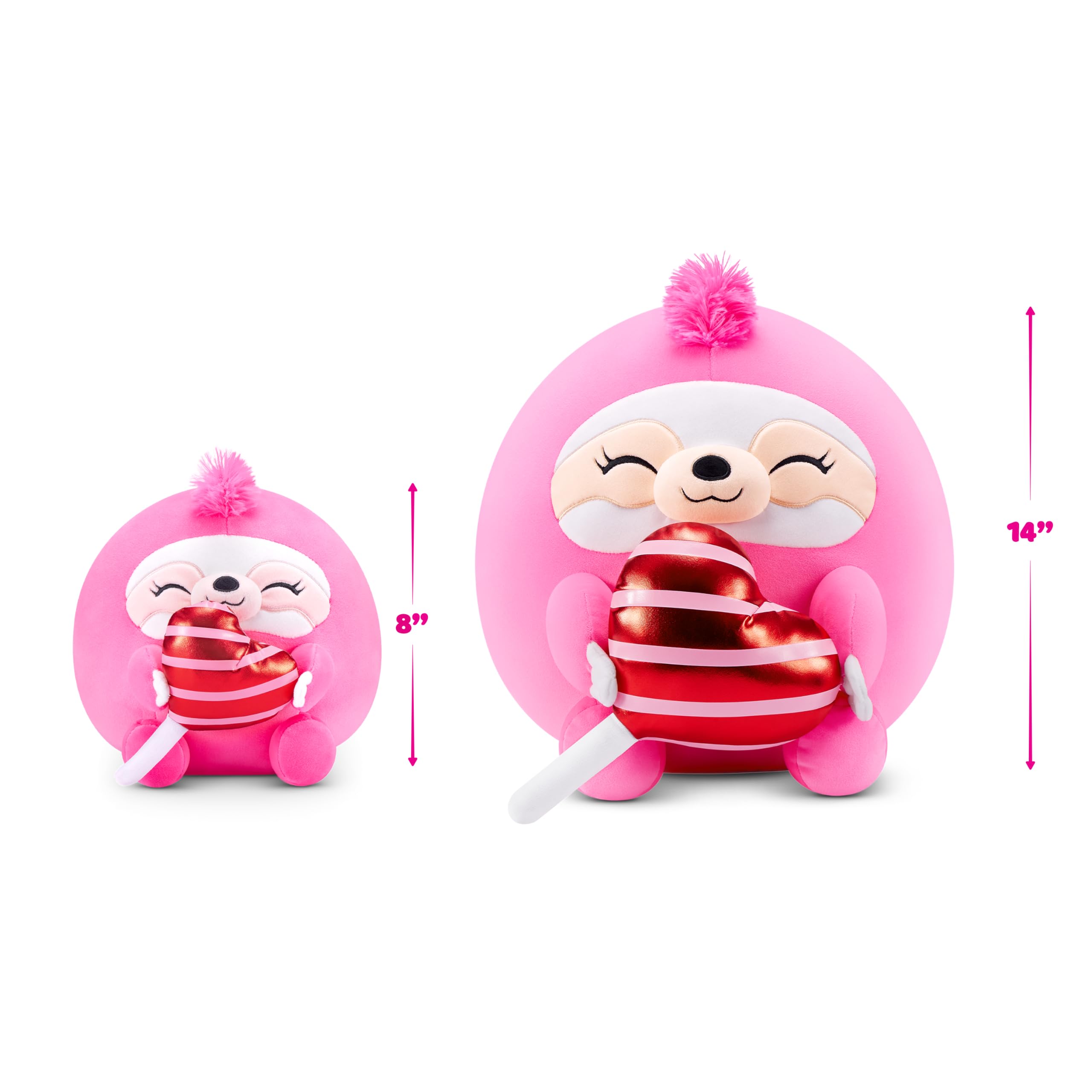 Snackles Valentines Sloth - 20 cm ZURU Cuddly Squishy Plush with Licensed Snack 2