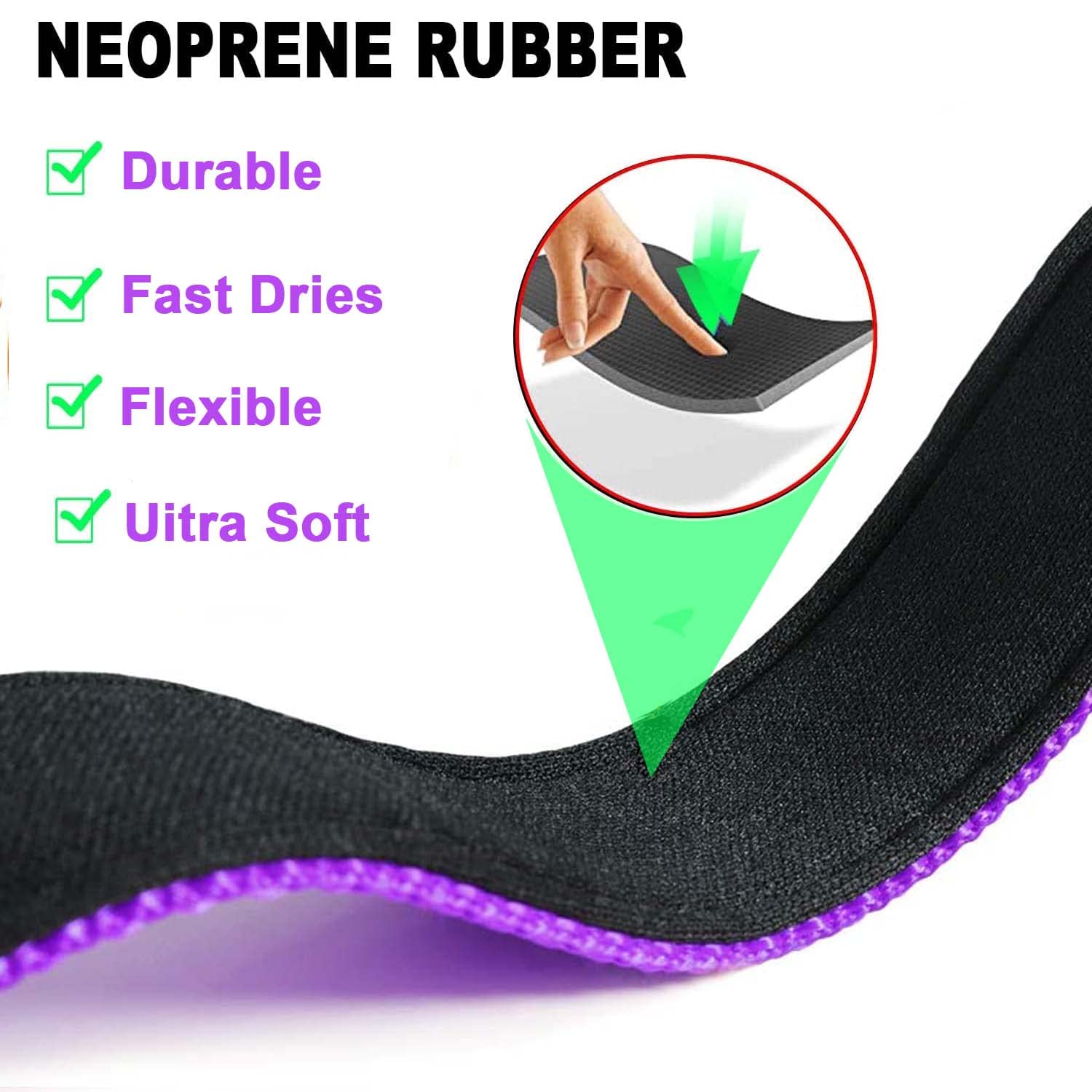 ATETEO Reflective Adjustable Dog Collar with Soft Neoprene - Purple, Size S 6