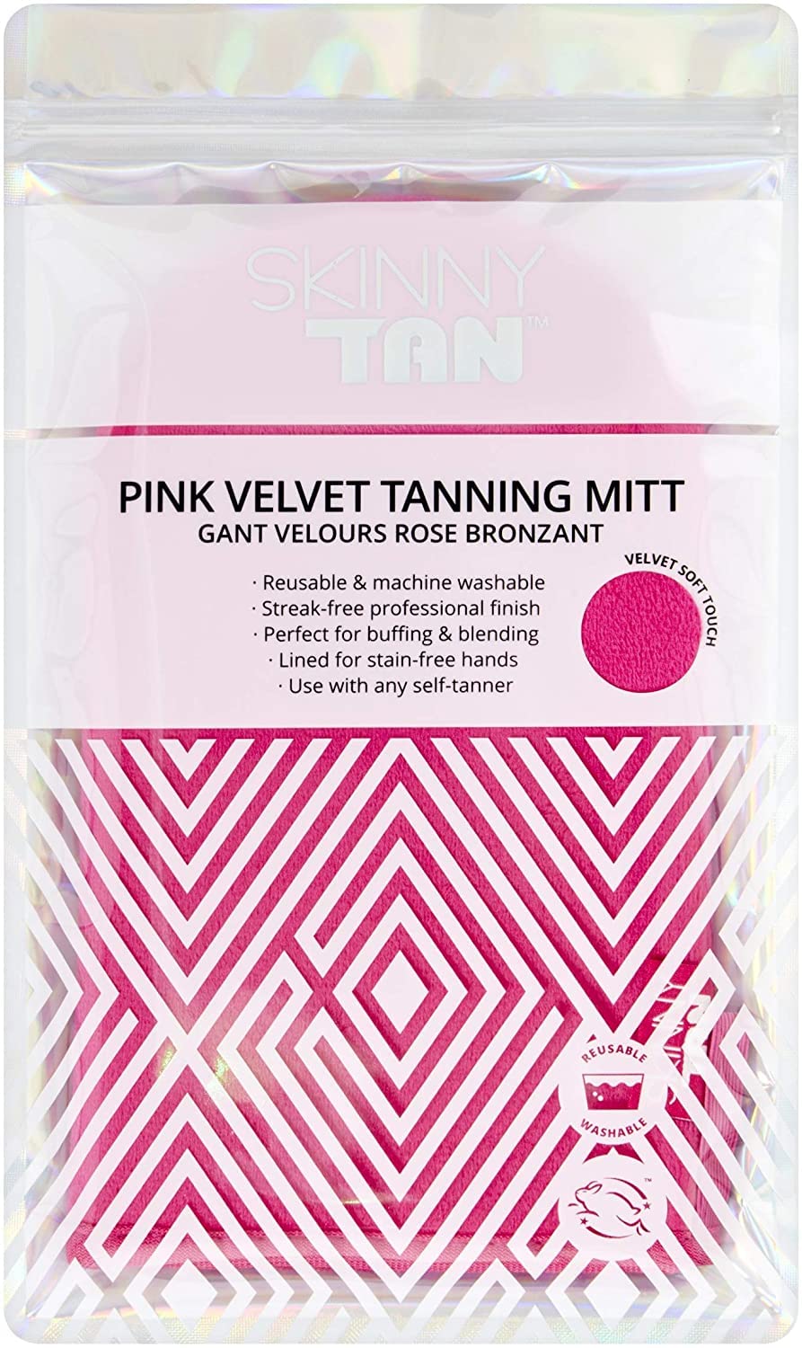 SKIN & TAN Double-Sided Fake Tan Mitt Applicator - Reusable, Pink