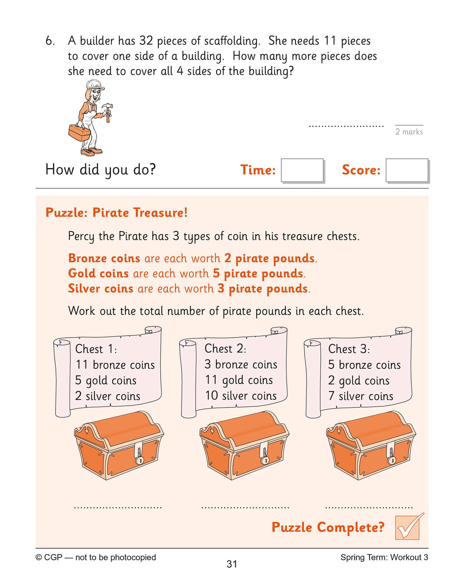 CGP Books KS2 Maths: Times Tables 10-Minute Weekly Workouts - Year 4 | Ages 8-9 | Paperback 7