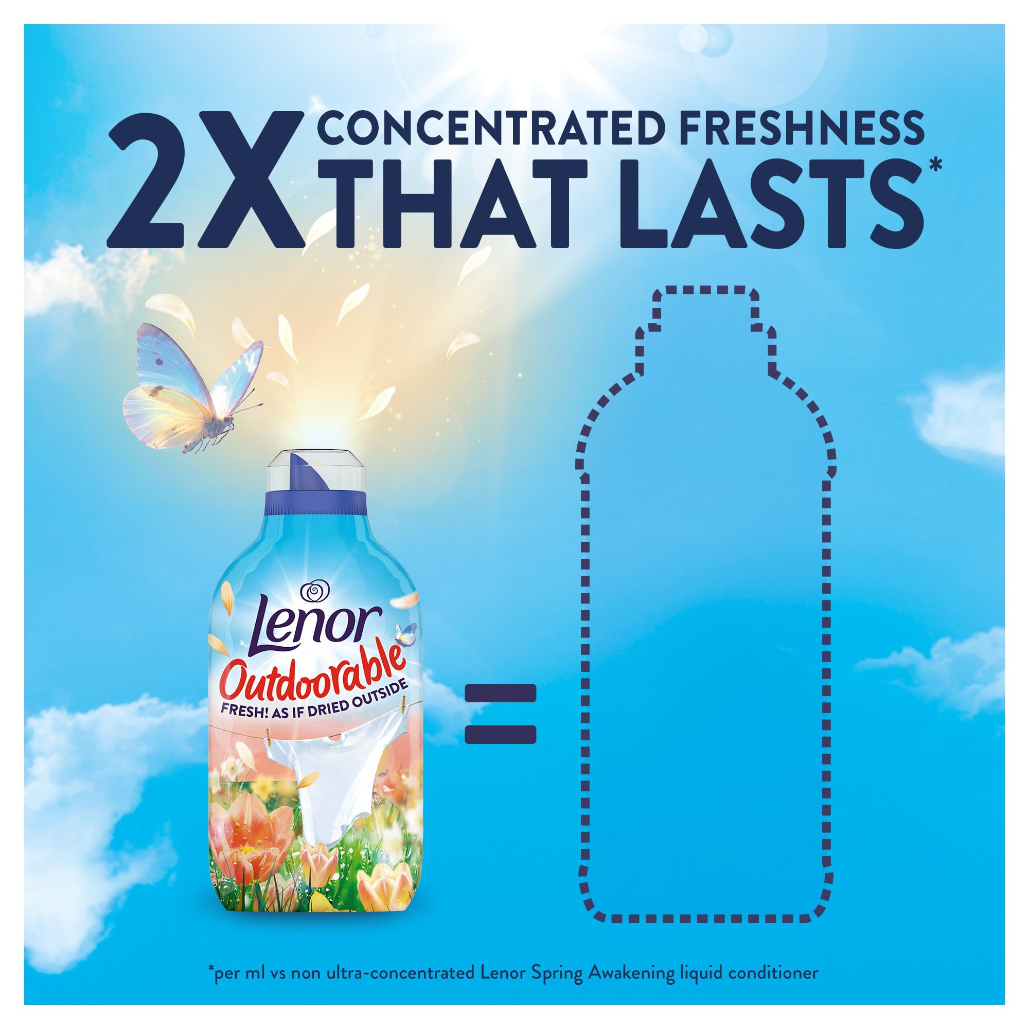 Lenor Outdoorable Liquid Fabric Softener - First Day of Spring Scent | 105 Washes | 1.47L 6
