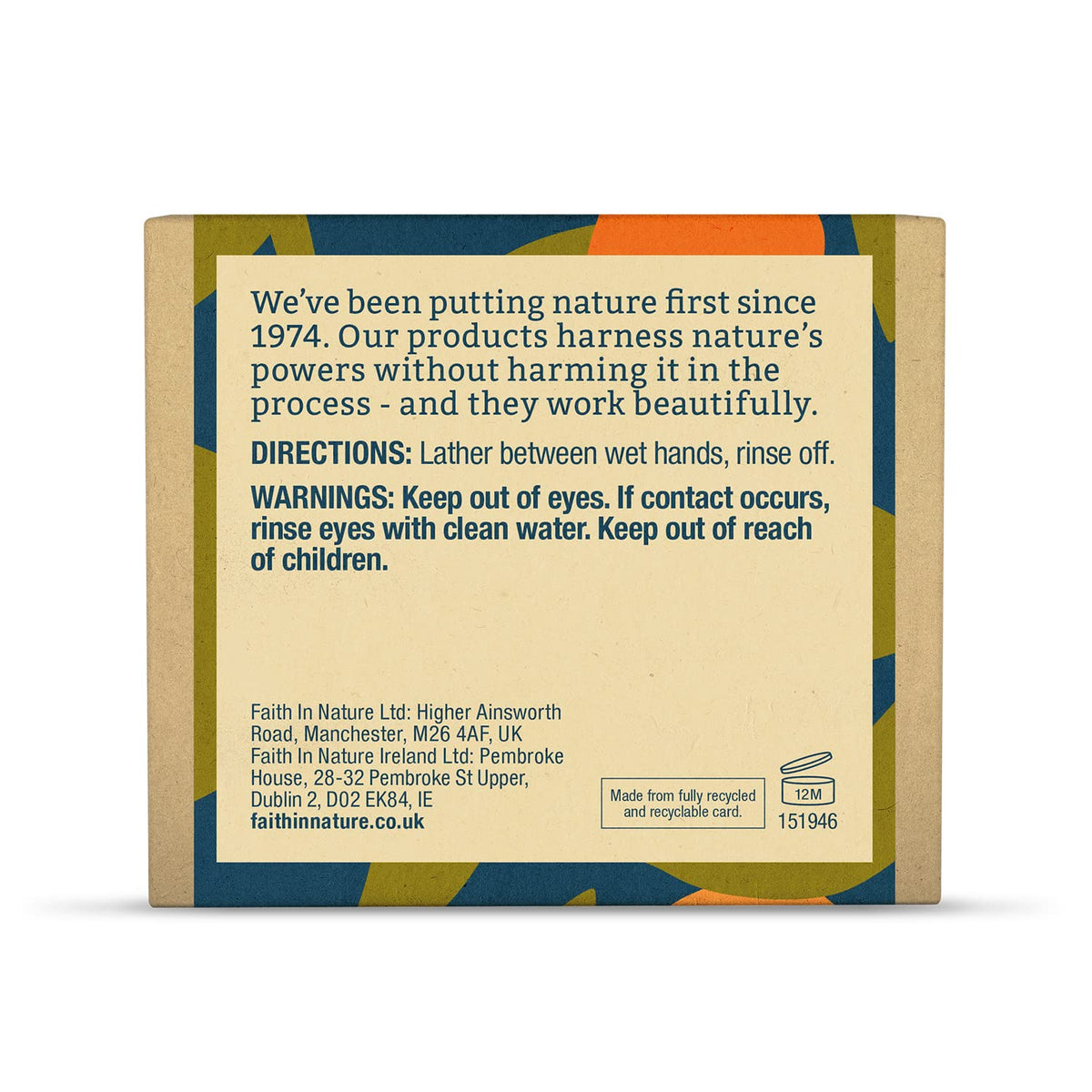 Faith In Nature Natural Orange Hand Soap Bar - 100g, Vegan, SLS & Paraben Free