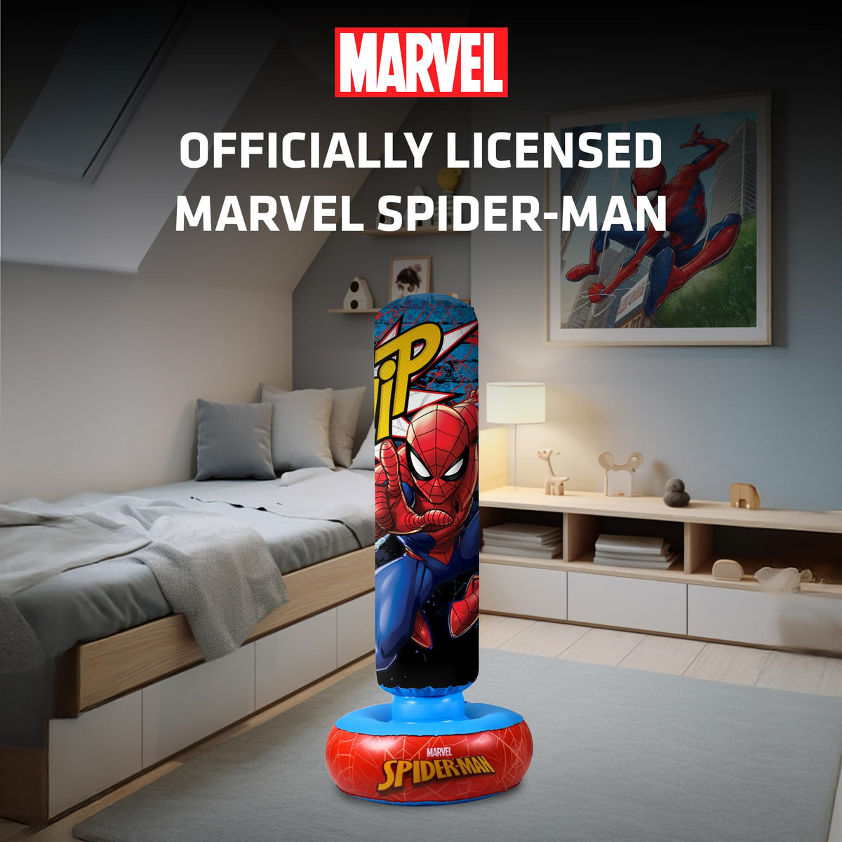 Hy-Pro Spider-Man Inflatable Boxing Bag with Gloves - Ages 5+