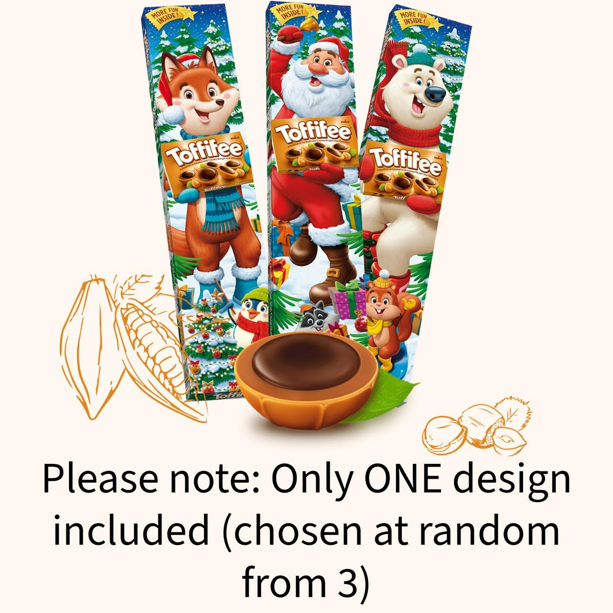Toffifee Christmas Chocolate Caramel Nougat Cups - 45 Pieces