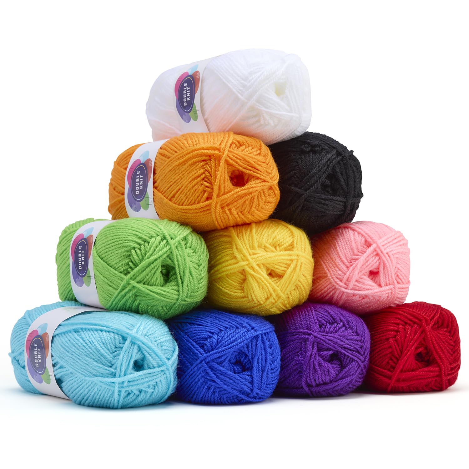 Springboard Acrylic Double Knitting Wool Multipack - 10x100g Coloured DK Yarn for Crafts 1