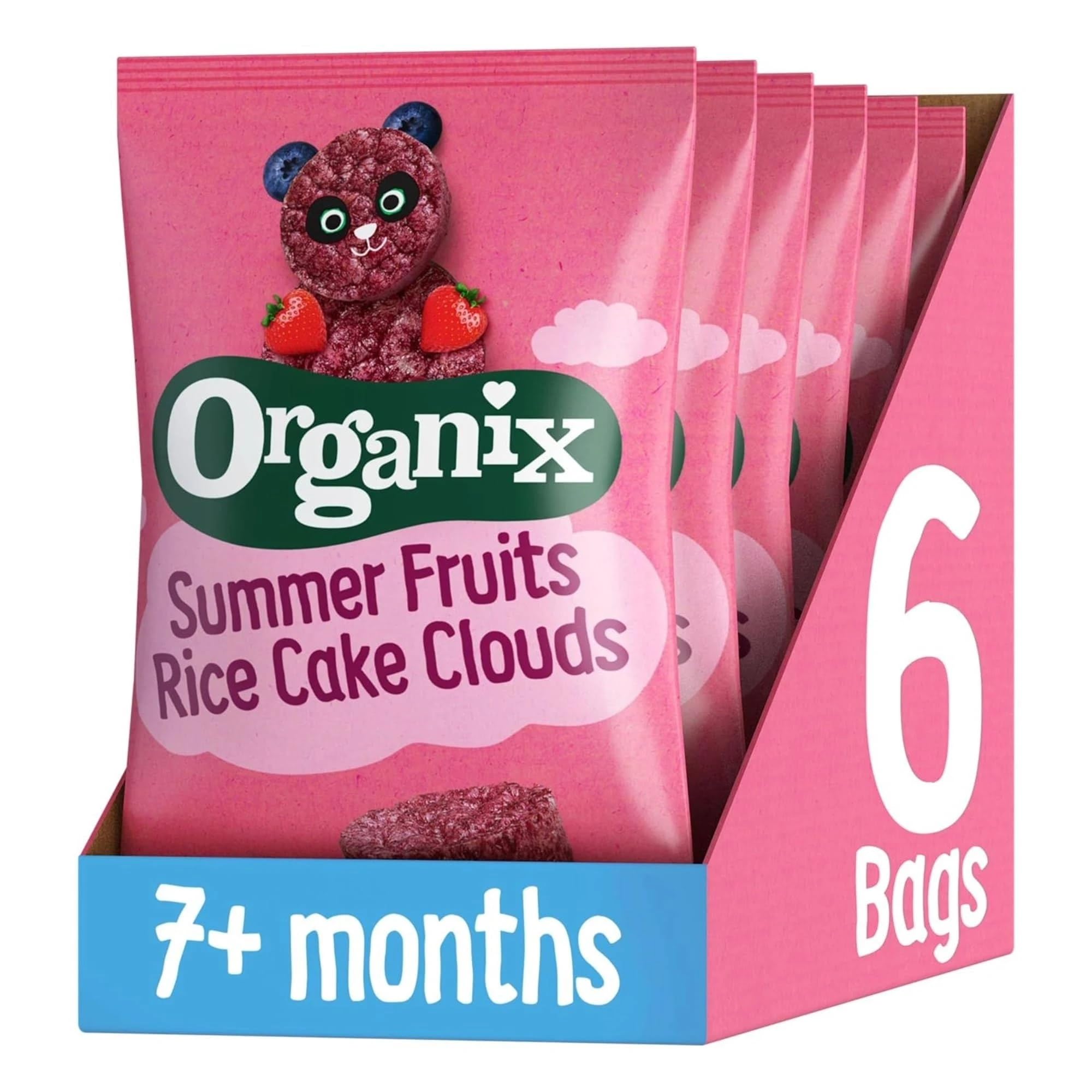 Organix Summer Fruits Rice Cake Clouds Baby Snacks - Organic, 40g Pack of 6