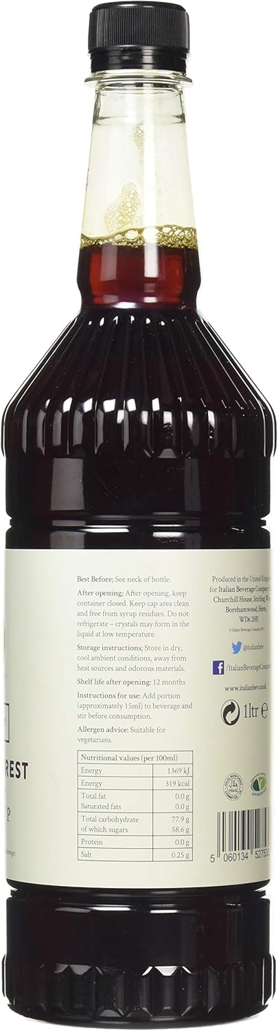 Simply - Black Forest Syrup Vegan & Nut Free Flavoured Syrup for Coffee, Cocktails & Baking