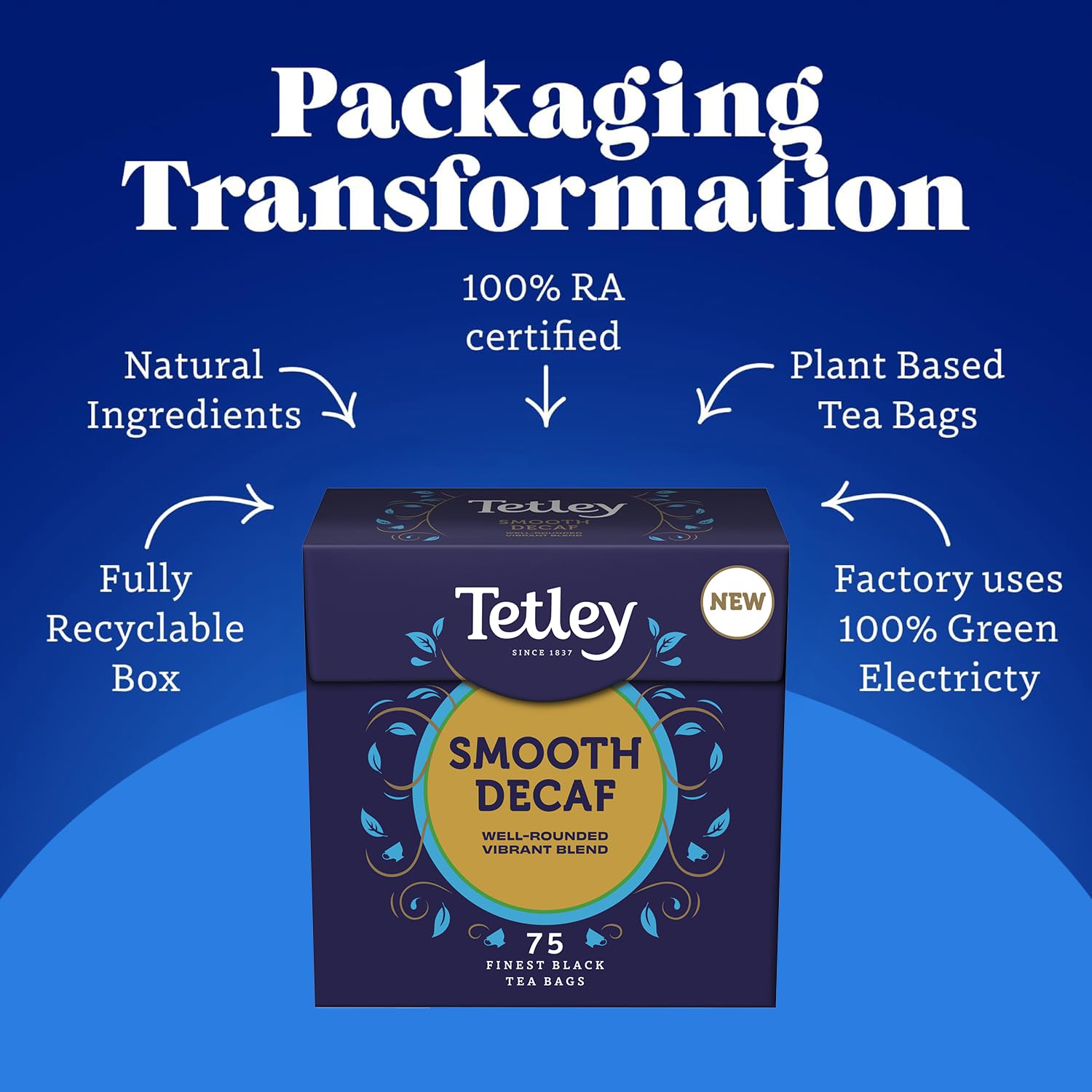 Tetley Smooth Decaf Black Tea Bags - Caffeine-Free, Rainforest Alliance Certified | 75 Count 4