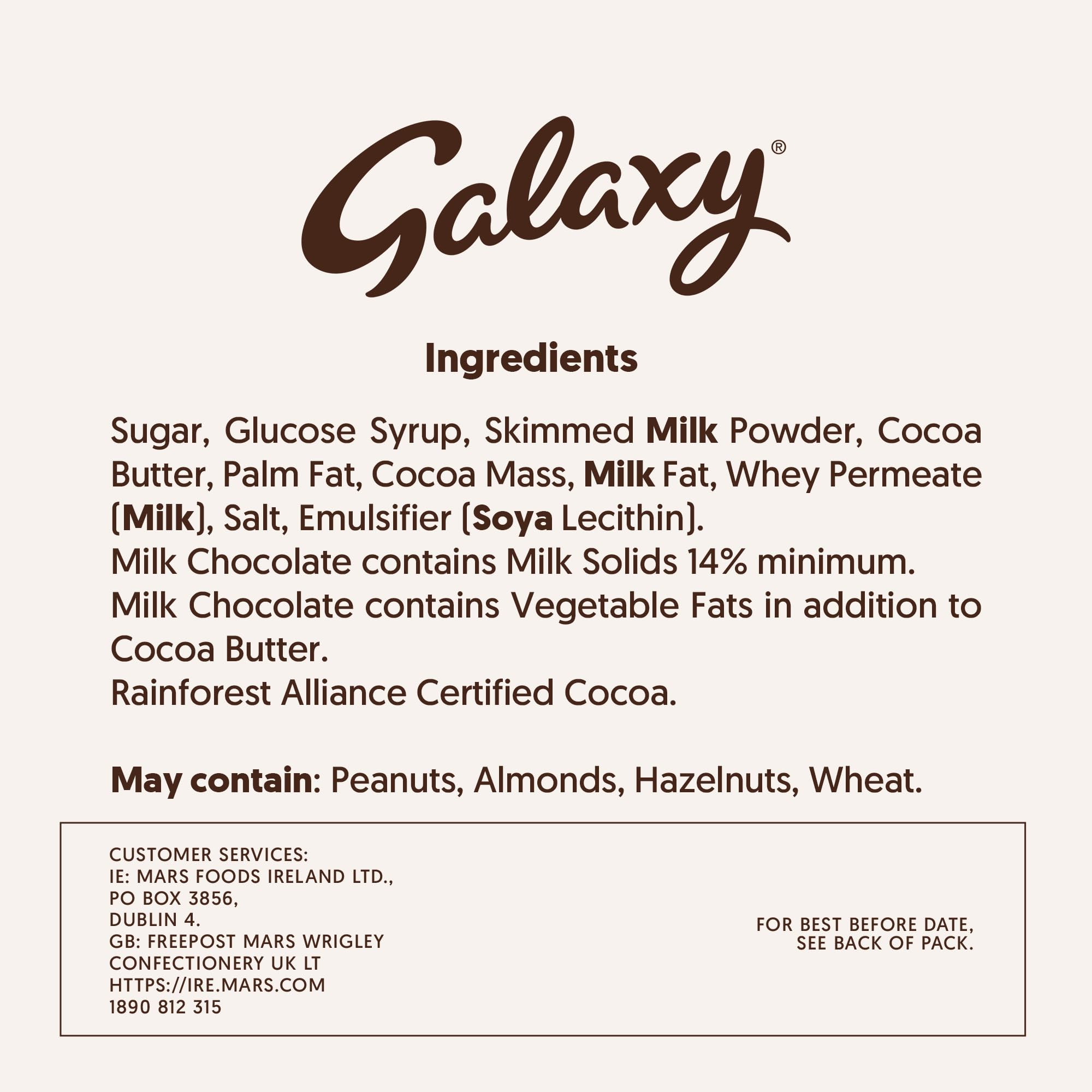 GALAXY Salted Caramel Chocolate Sharing Bar - Smooth Milk Chocolate, 135g