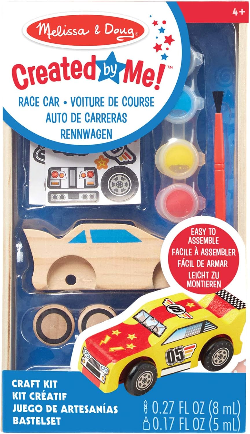 Melissa & Doug Race Car Craft Kit - Wooden DIY Assembly Toy for Kids 3+ 1