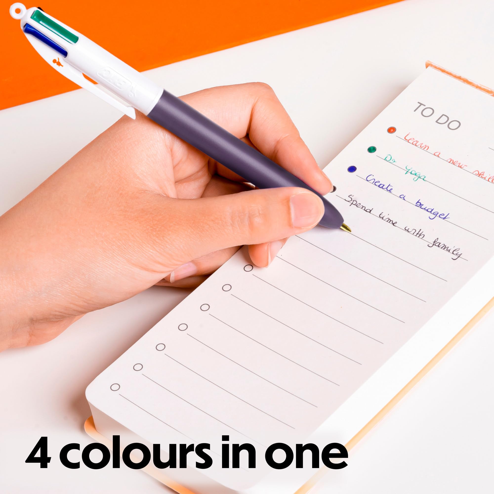 BIC 4 Colours Pearl Retractable Ballpoint Pen - Pearlescent Finish | 5 Pack 4