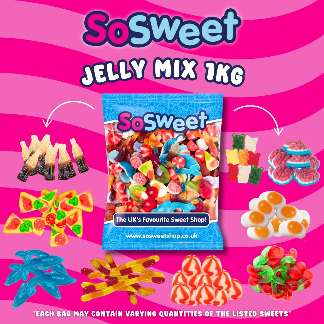 SoSweet Jelly Sweet Mix - 1kg Bulk Bag of Classic Chewy Sweets | Vidal Quality 2