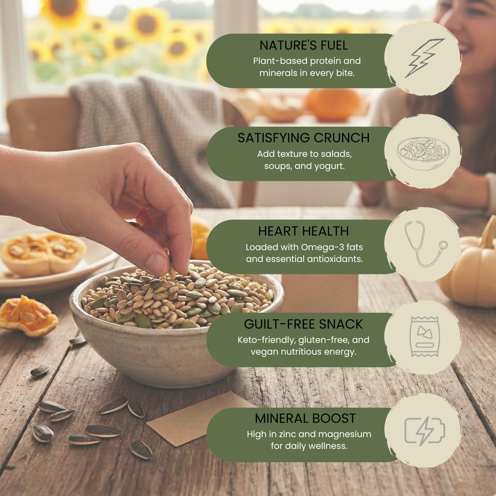 Minton & Donello Sunflower & Pumpkin Seed Mix - Nutrient-Rich Blend | 500g Pack 4