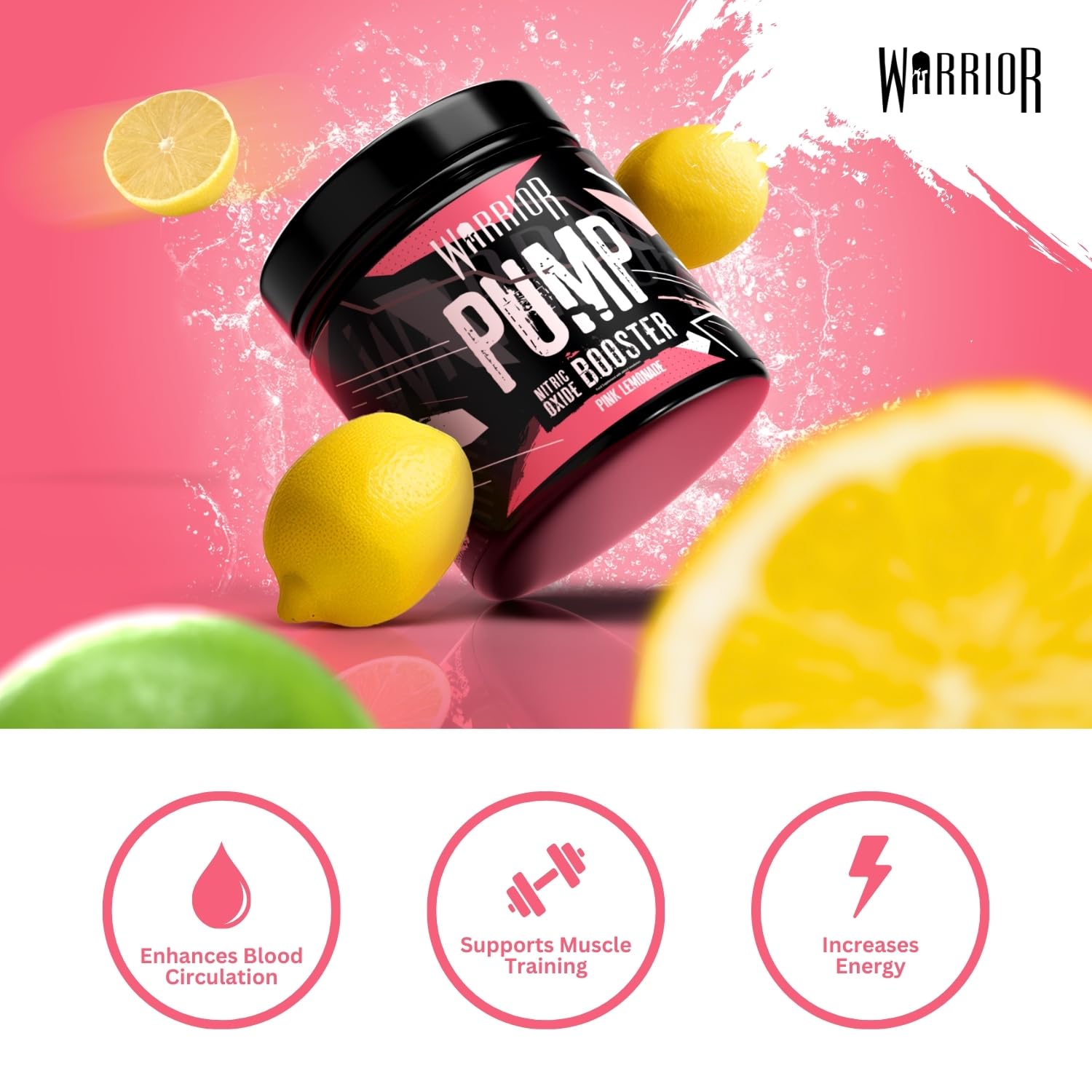 Warrior Pump Pre Workout Powder - Non Stim & Caffeine Free | 225g | 30 Servings