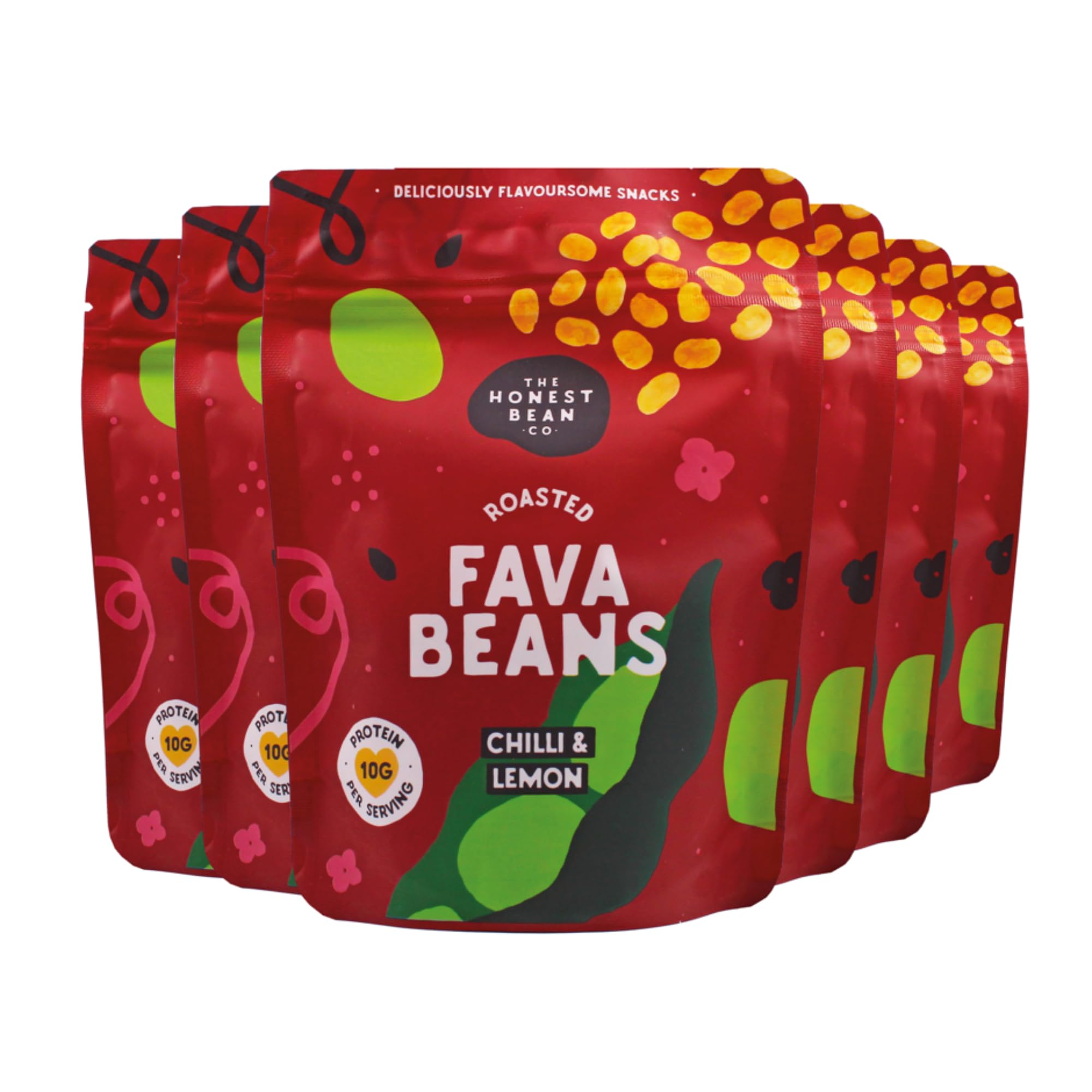 The Honest Bean Co Roasted Fava Bean Chilli & Lemon - High Protein, Vegan Snack, 120g 1