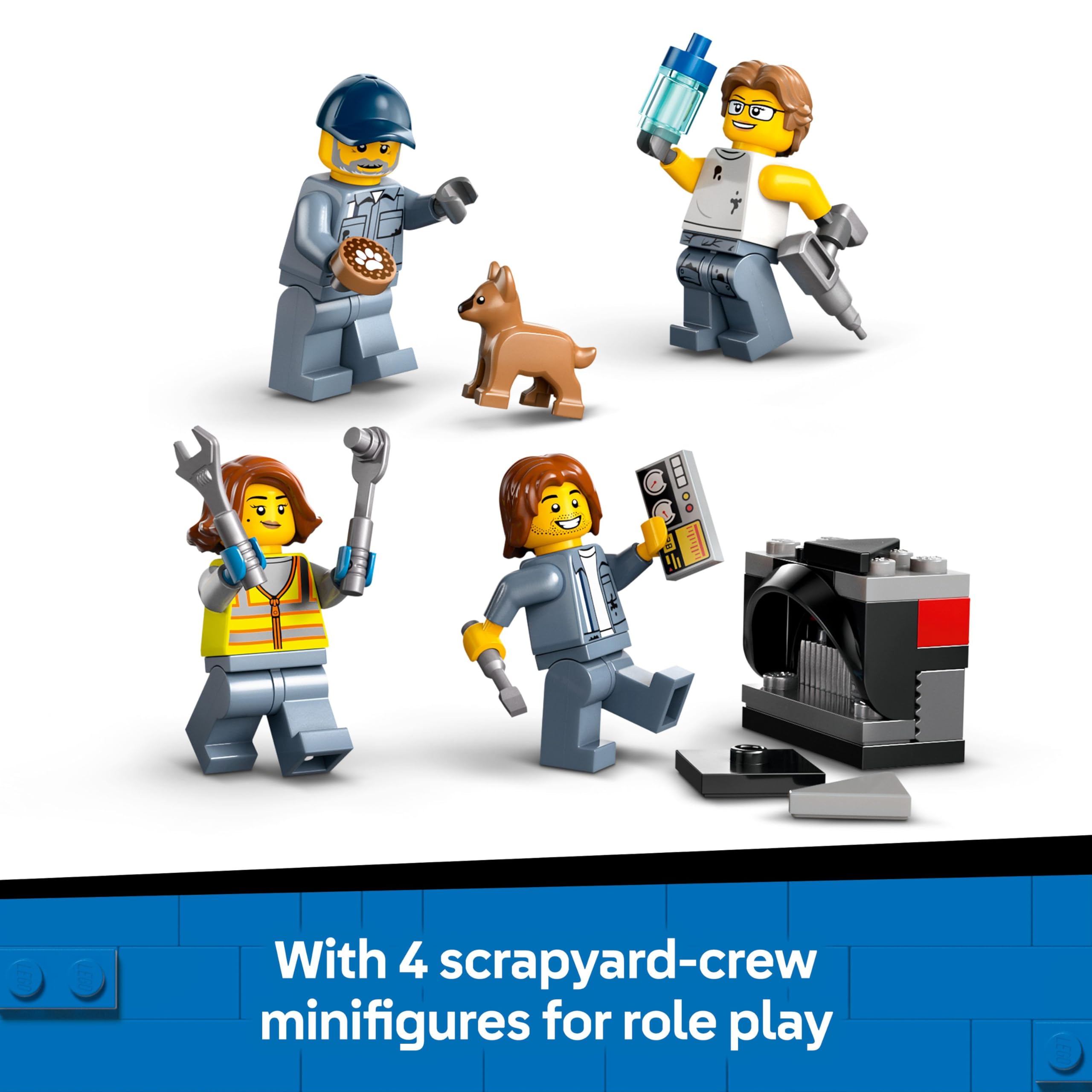 LEGO City Scrapyard with Cars - Construction Toy with Crane, Crusher & 871 Pieces