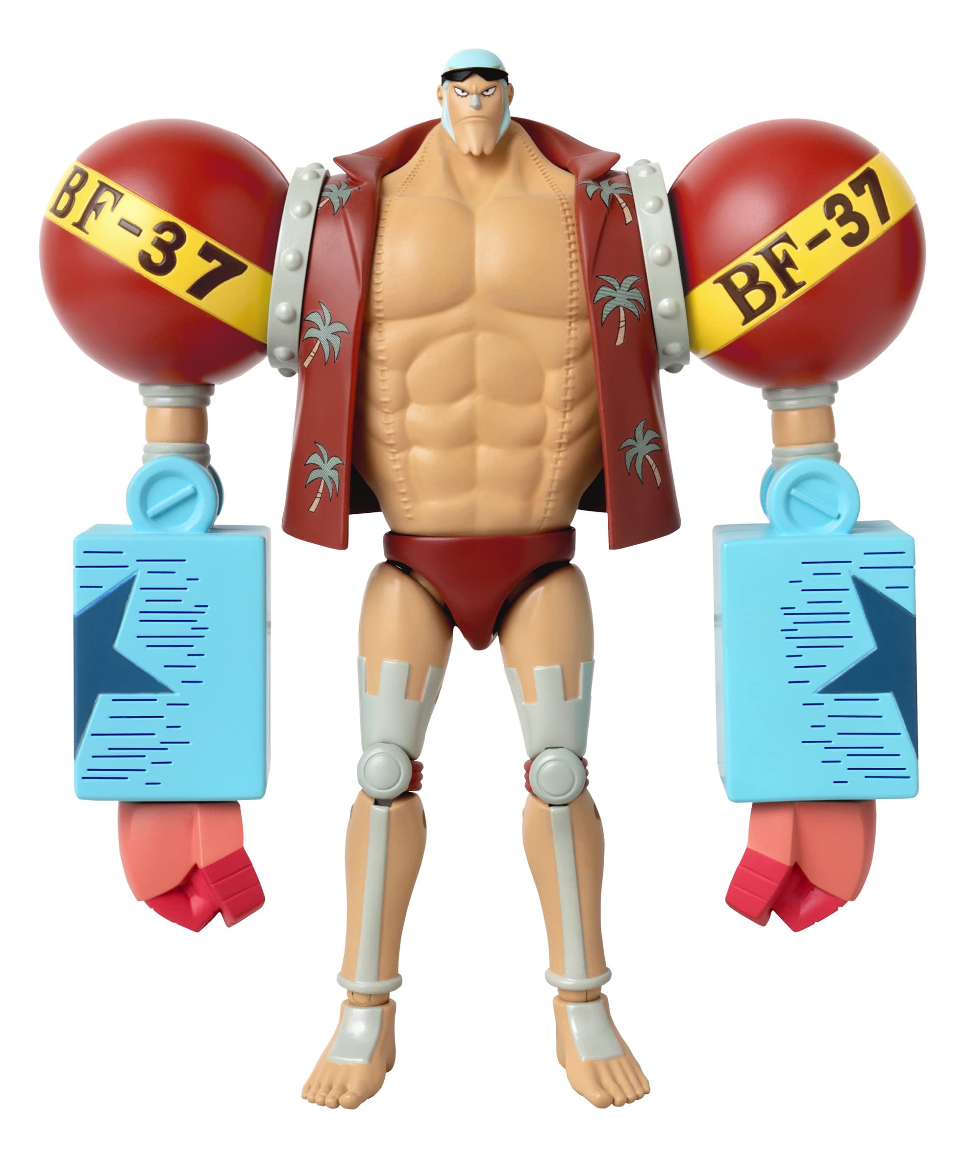 BANDAI One Piece Anime Heroes Franky Action Figure - 17cm Articulated Pirate Toy with Display Stand 13
