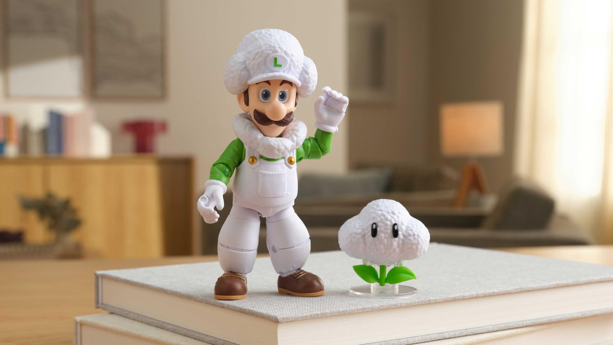 Super Mario The Galaxy Movie Cloud Luigi Action Figure - 5 Inch - 22 Points of Articulation