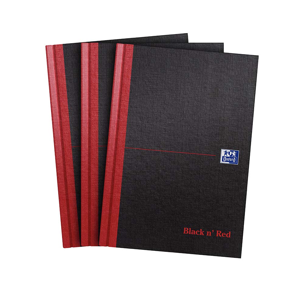 Black n' Red A5 Casebound Composition Notebook | Ruled Pages, Hard Cover, 192 Pages | Pack of 3
