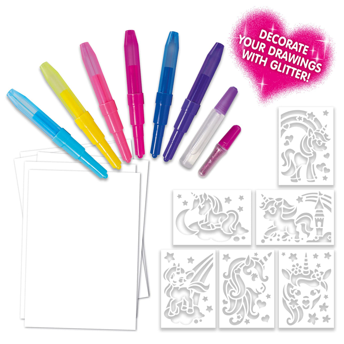 John Adams BLOPENS Sparkling Unicorn Activity Set - Airbrush & Glitter Effects | Ages 4+ 2