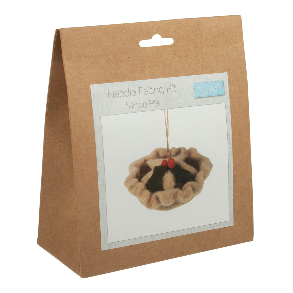 Trimits Mince Pie Needle Felting Craft Kit - Small, Beginner Friendly