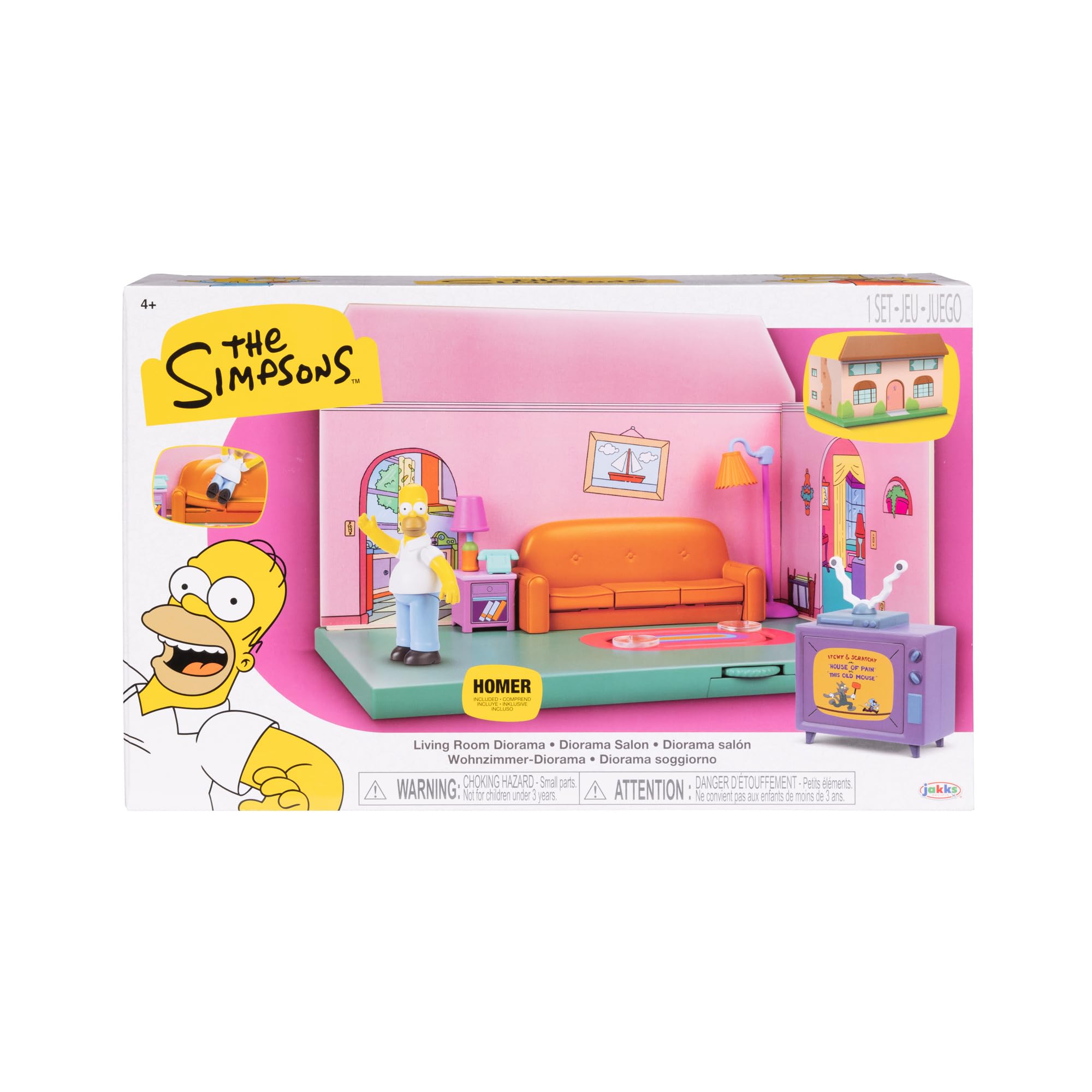 Jakks Pacific The Simpsons Living Room Diorama Playset - Includes Homer Figure, Interactive Features, Ages 4+ 3