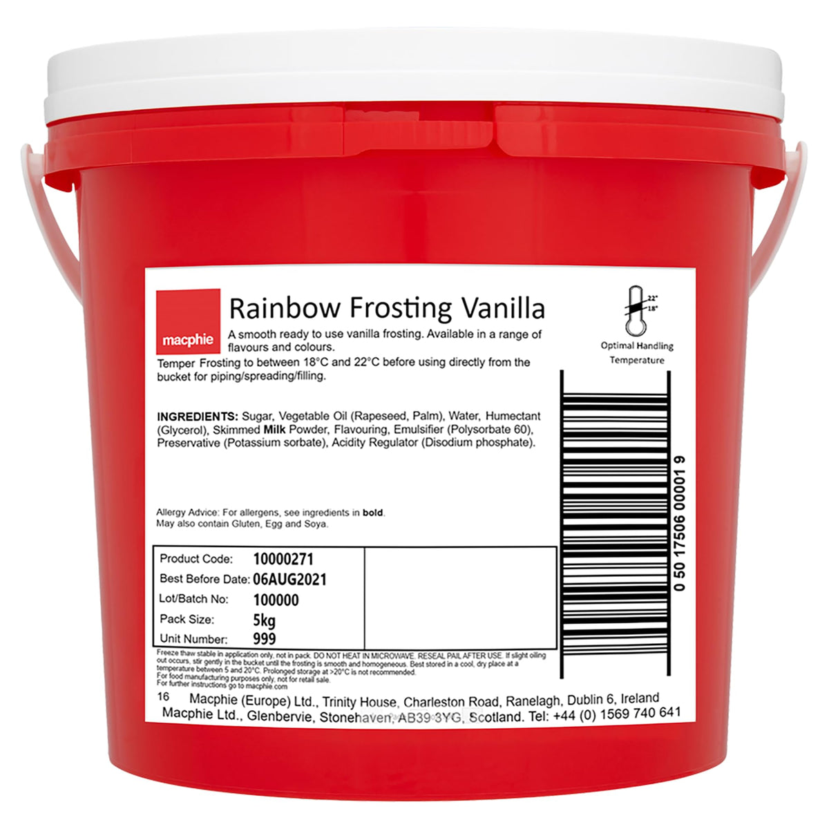 Macphie Rainbow Frosting Vanilla - 5kg