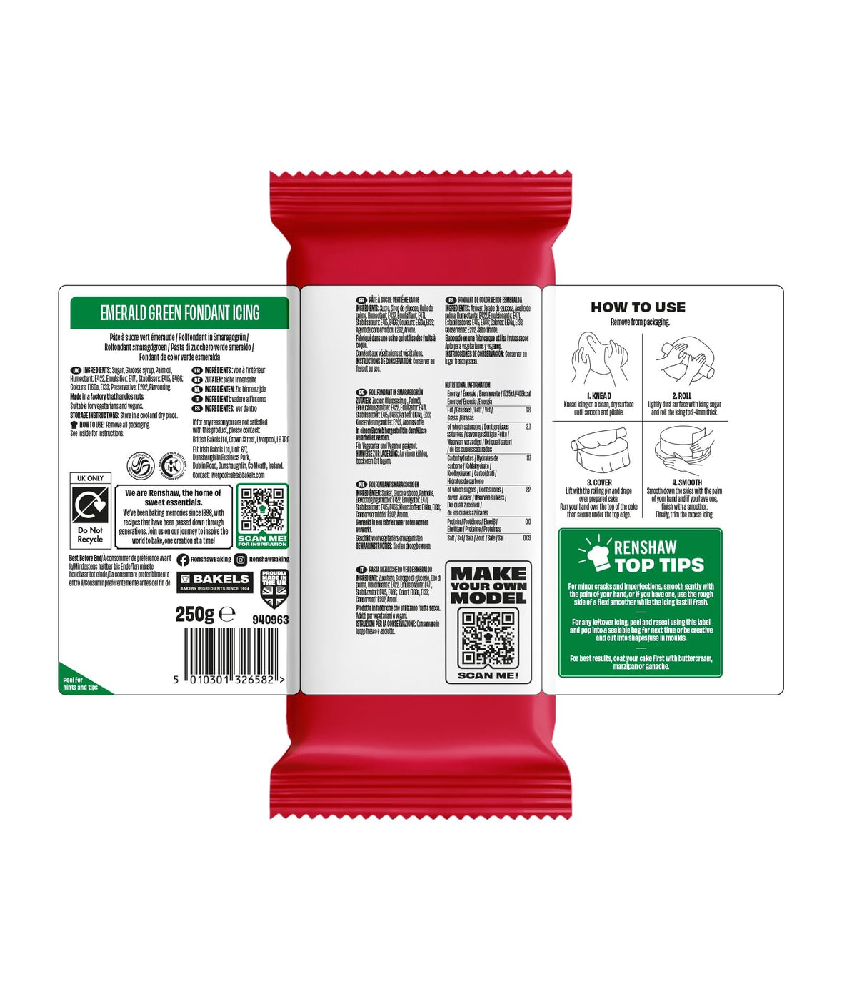 Renshaw Emerald Green Ready to Roll Fondant Icing - 250g