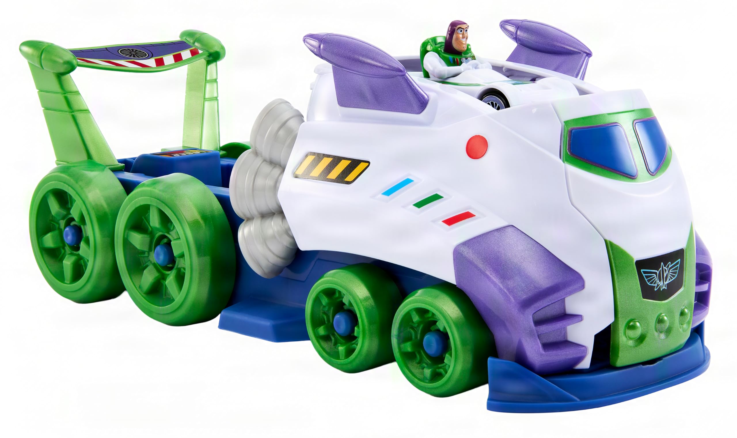 Hot Wheels Disney and Pixar Hi-Tech Buzz Lightyear Launcher & Haul Vehicle | Age 4+ 4
