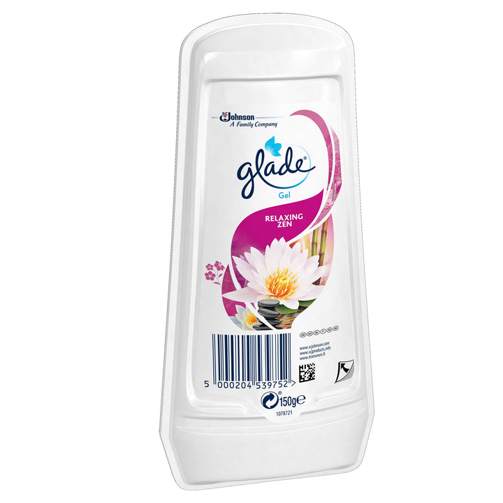 Glade - Solid Gel Air Freshener Odour Eliminator for Home & Bathroom, Relaxing Zen, Pack of 8 (8 x 150g)