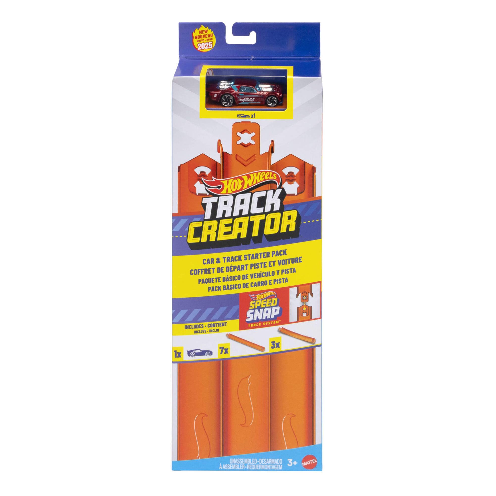 Hot Wheels Track Creator Starter Pack - 10 Feet Speed Snap Track with 1:64 Scale Race Car 1