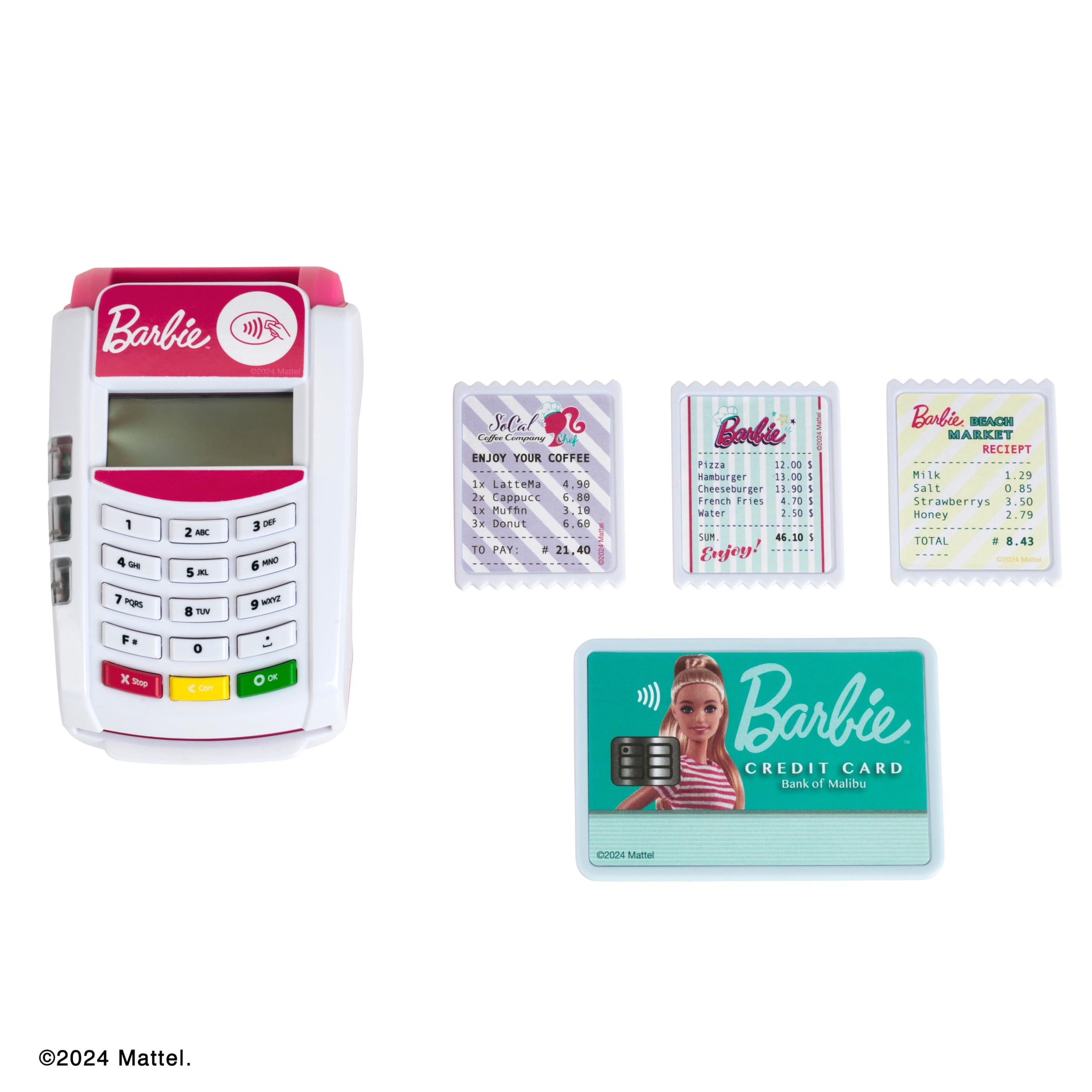 Theo Klein Barbie Payment Terminal with Light & Sound - Includes Credit Card and Receipts 2