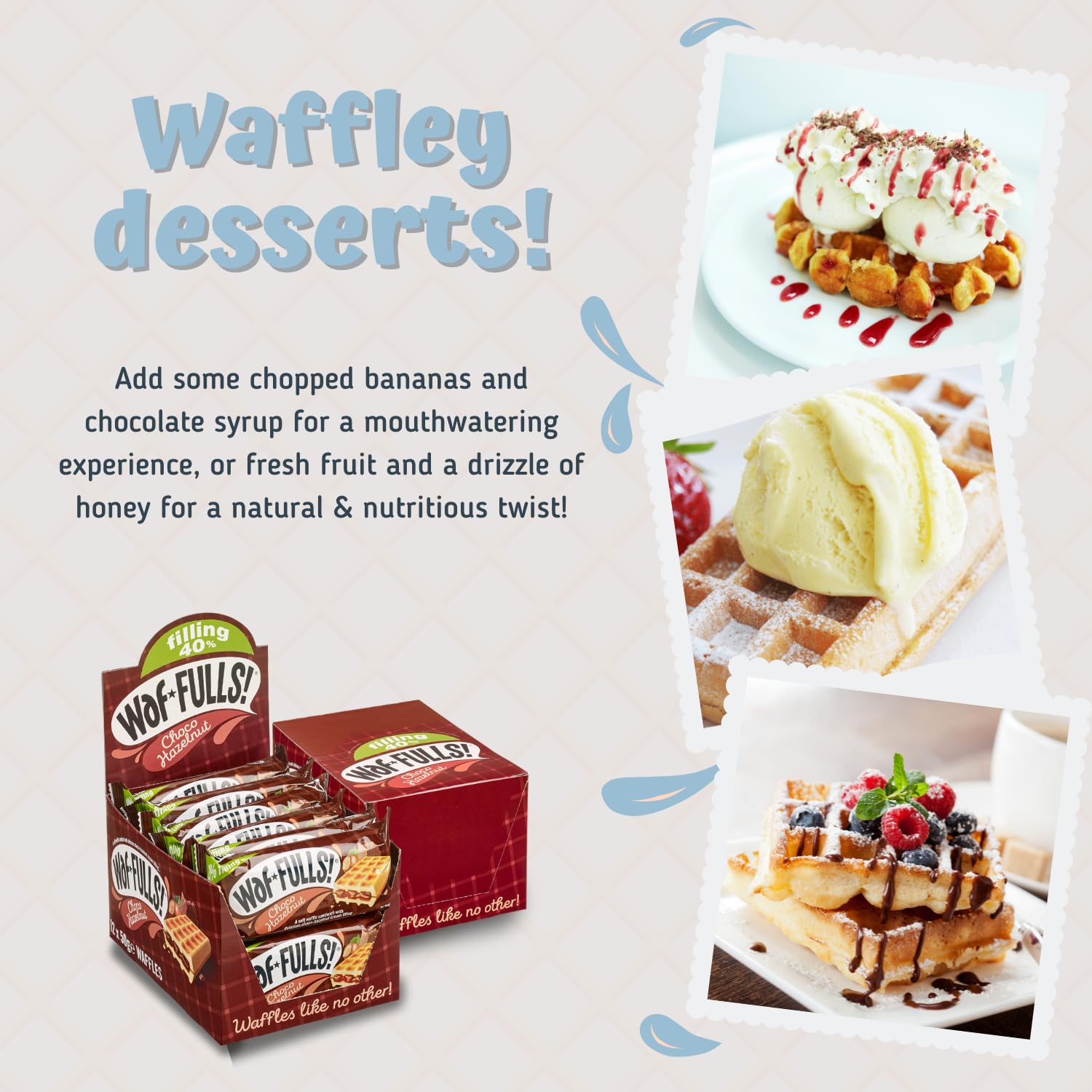 WafFULLS! Vanilla Waffle Sandwich Snack Bars - Ready to Eat, 12 x 50g Pack 5