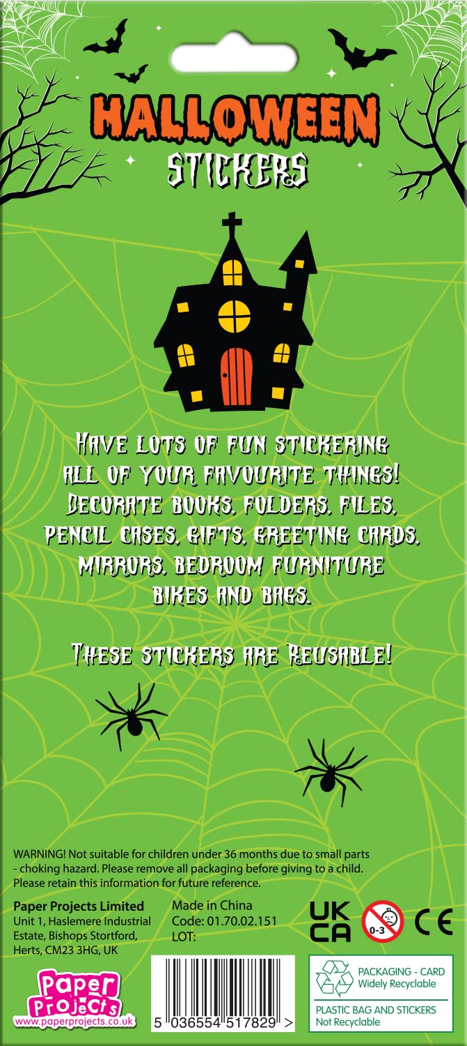 Paper Projects Hocus Pocus Sparkly Reusable Halloween Stickers - 24.5 x 11 cm