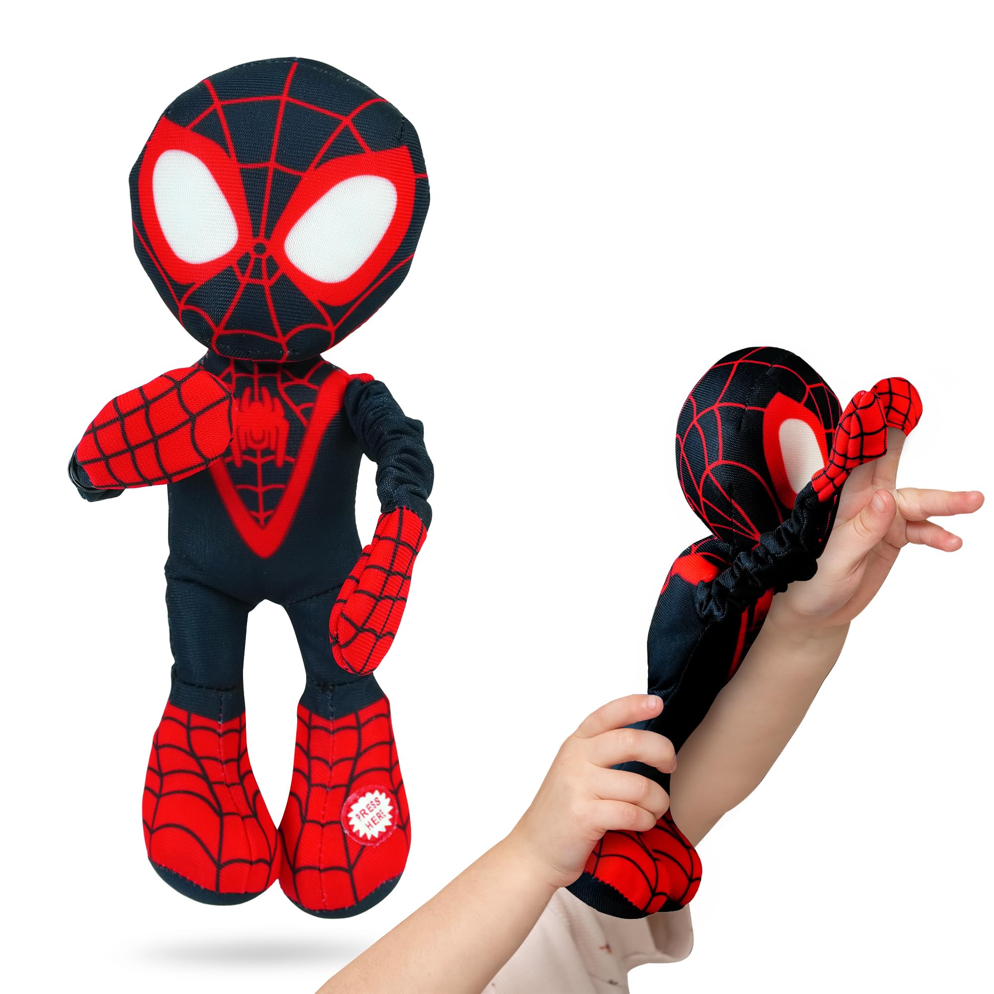 Marvel Spidey and His Amazing Friends Slingshot Plush Spin Toy - Stretchable Web-Slinging Action for Kids 1
