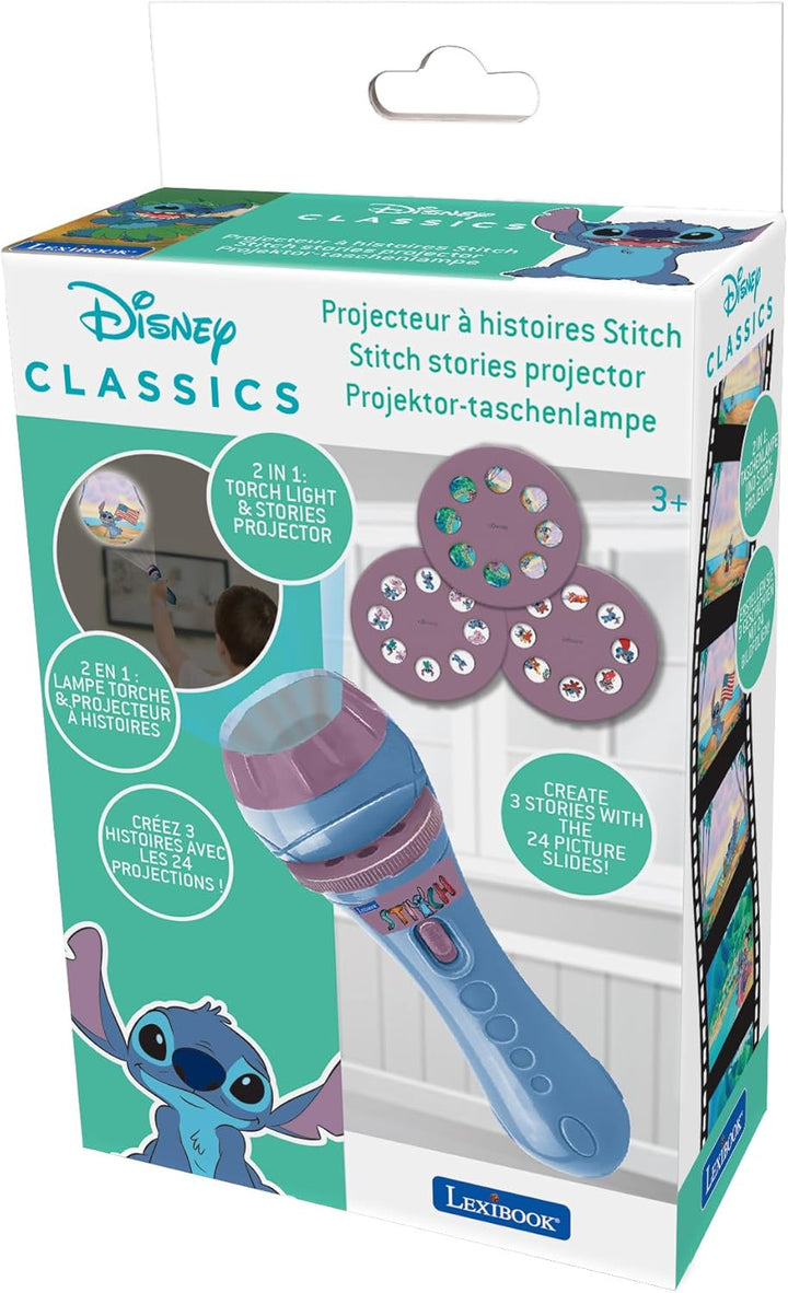 LEXIBOOK LTC050D Disney Stitch, Torch Light and Projector with 3 Discs, 24 Image