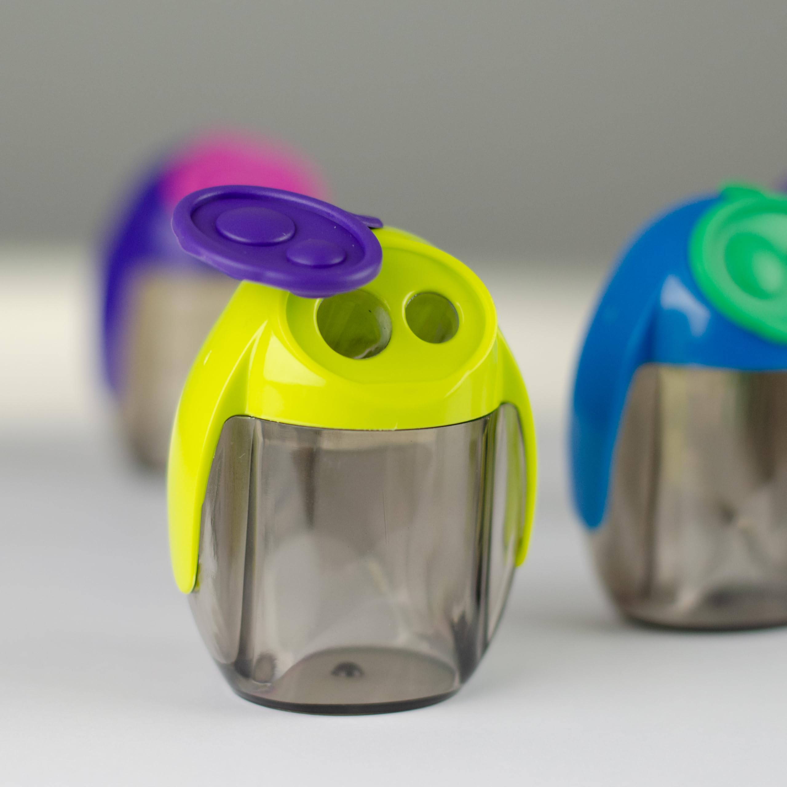 Kores Double Hole Pencil Sharpener with Container | German Steel Blades | Assorted Colors 3
